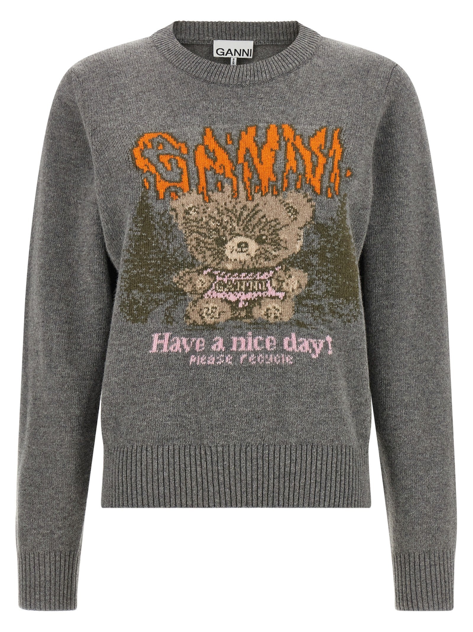 Ganni Sweater With Front Intarsia