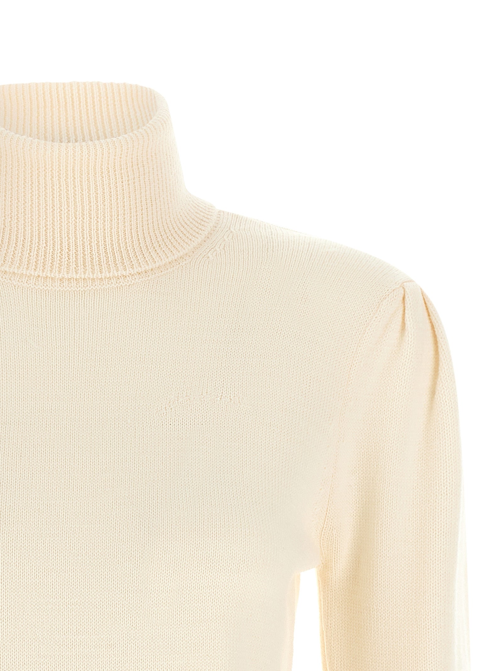 Ganni Ganni Turtleneck Sweater With Lace Trim