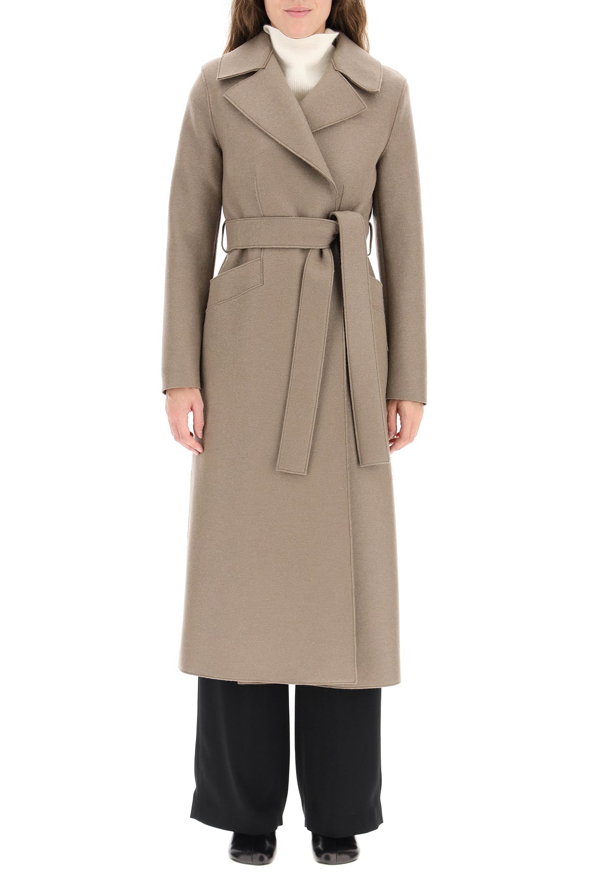 Harris Wharf London Long Pressed Wool Coat