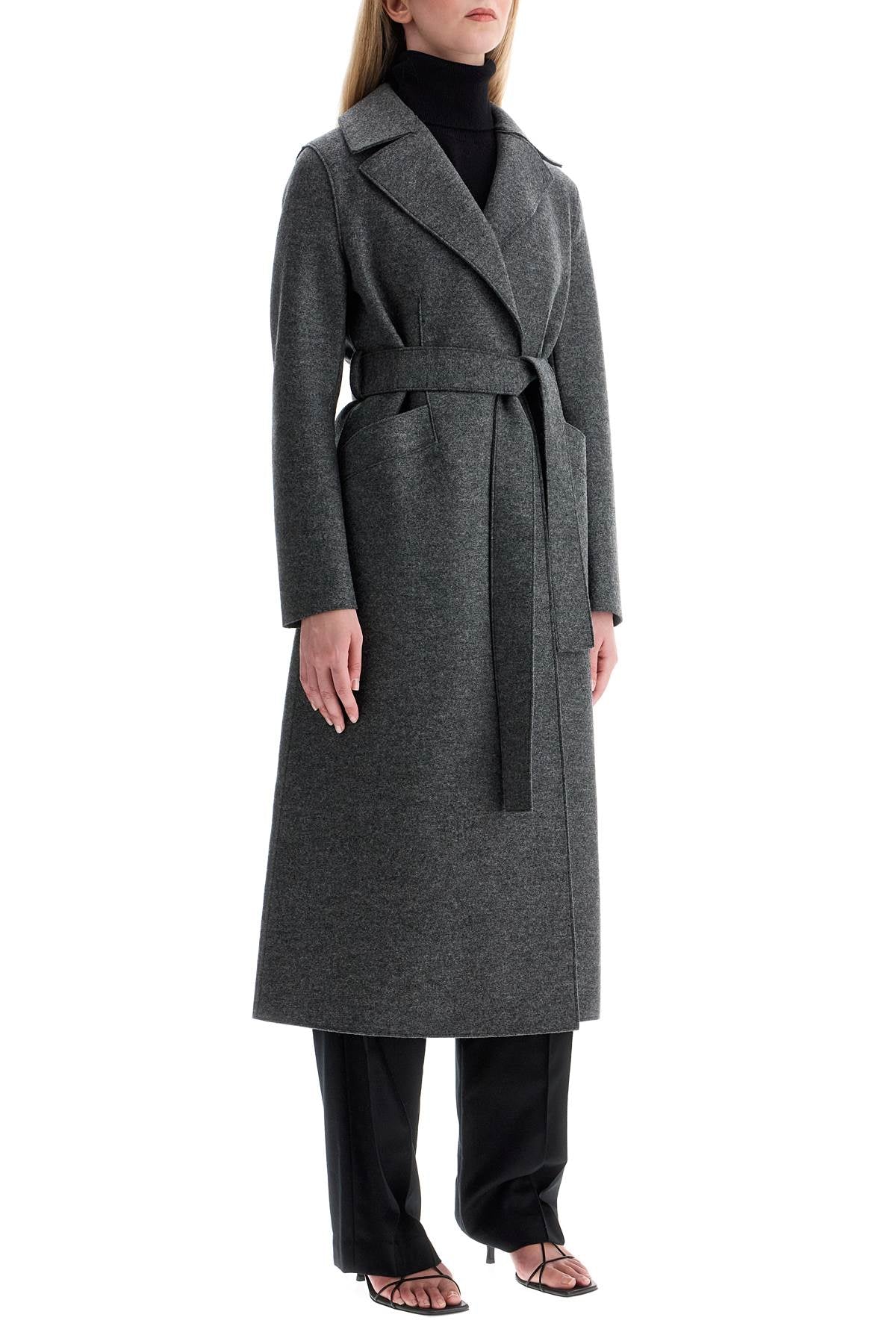 Harris Wharf London Long Coat In Pressed Wool