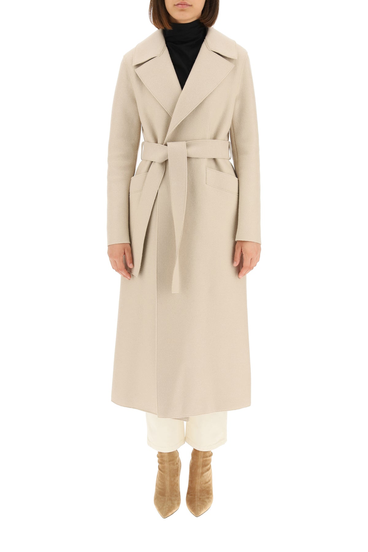 Harris Wharf London Long Coat In Pressed Wool