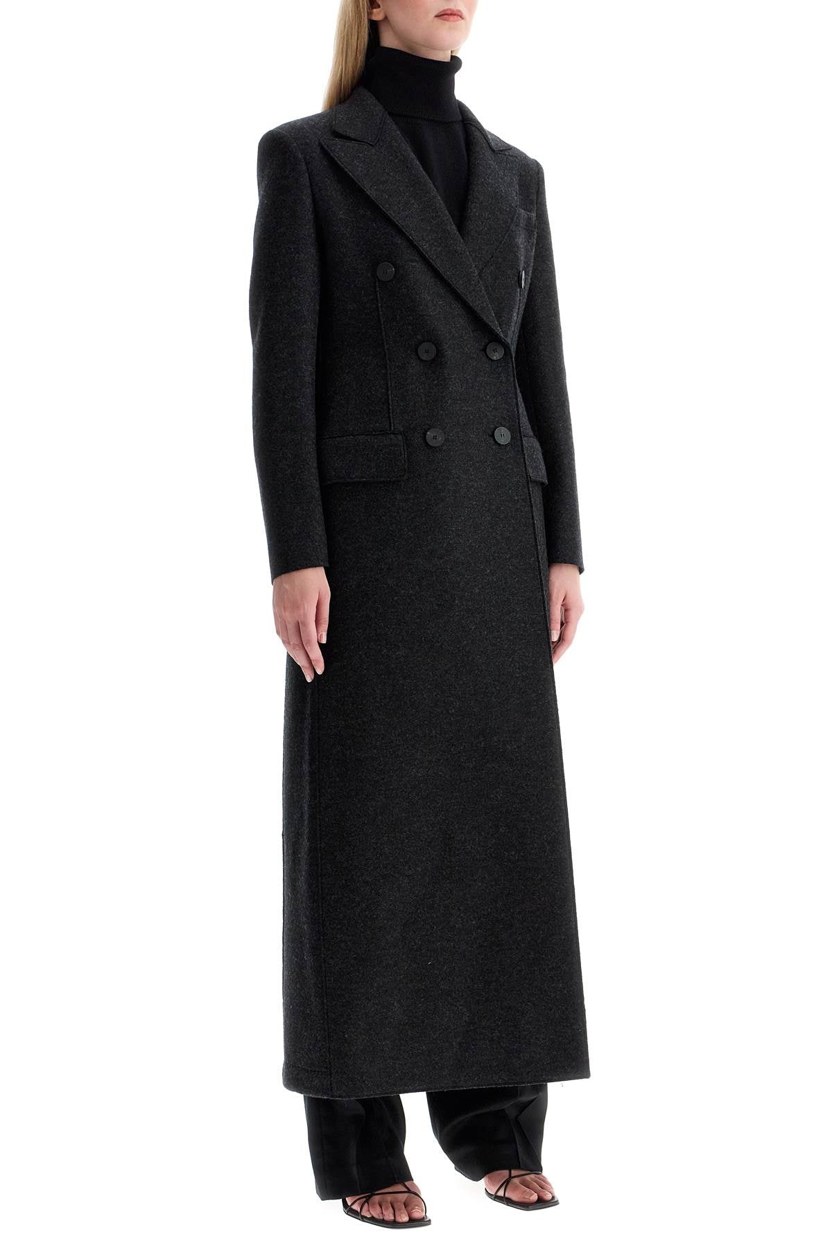 Harris Wharf London Double-Breasted Pressed Wool Coat