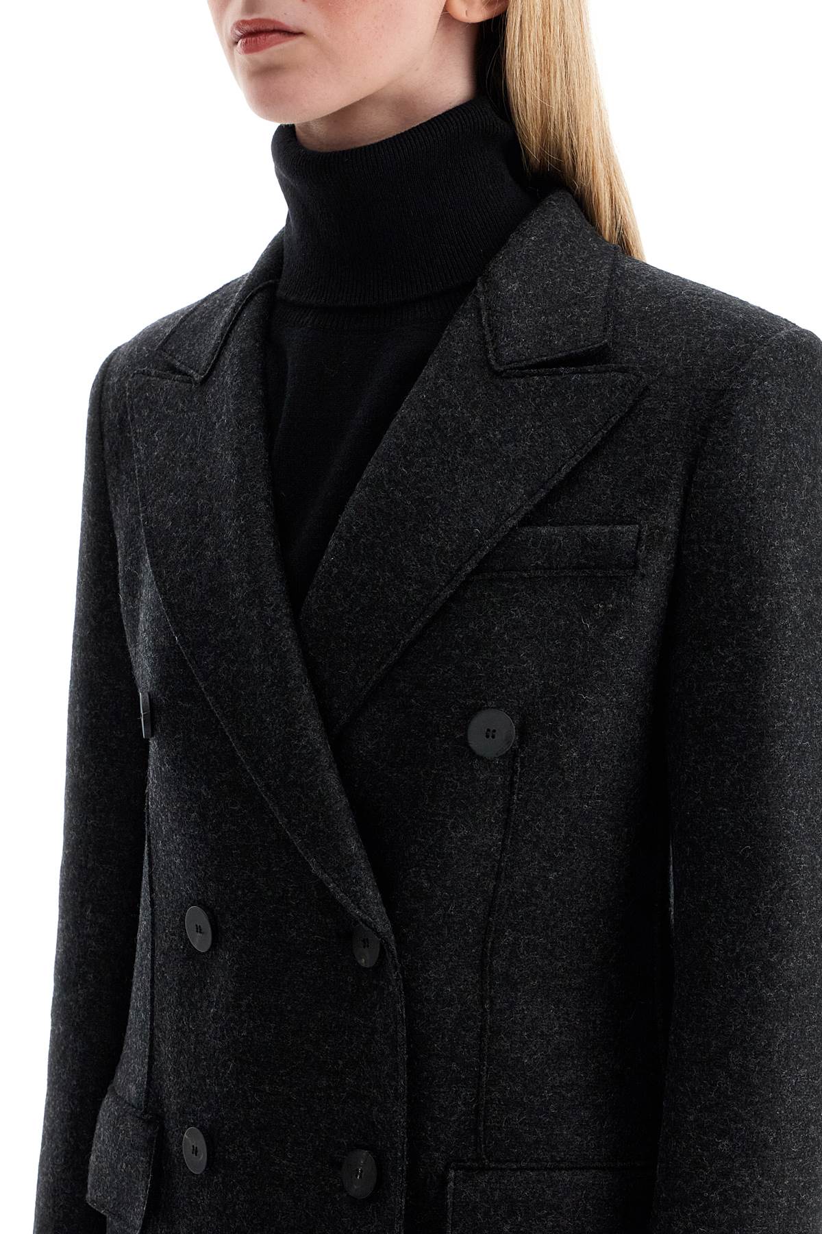 Harris Wharf London Double-Breasted Pressed Wool Coat