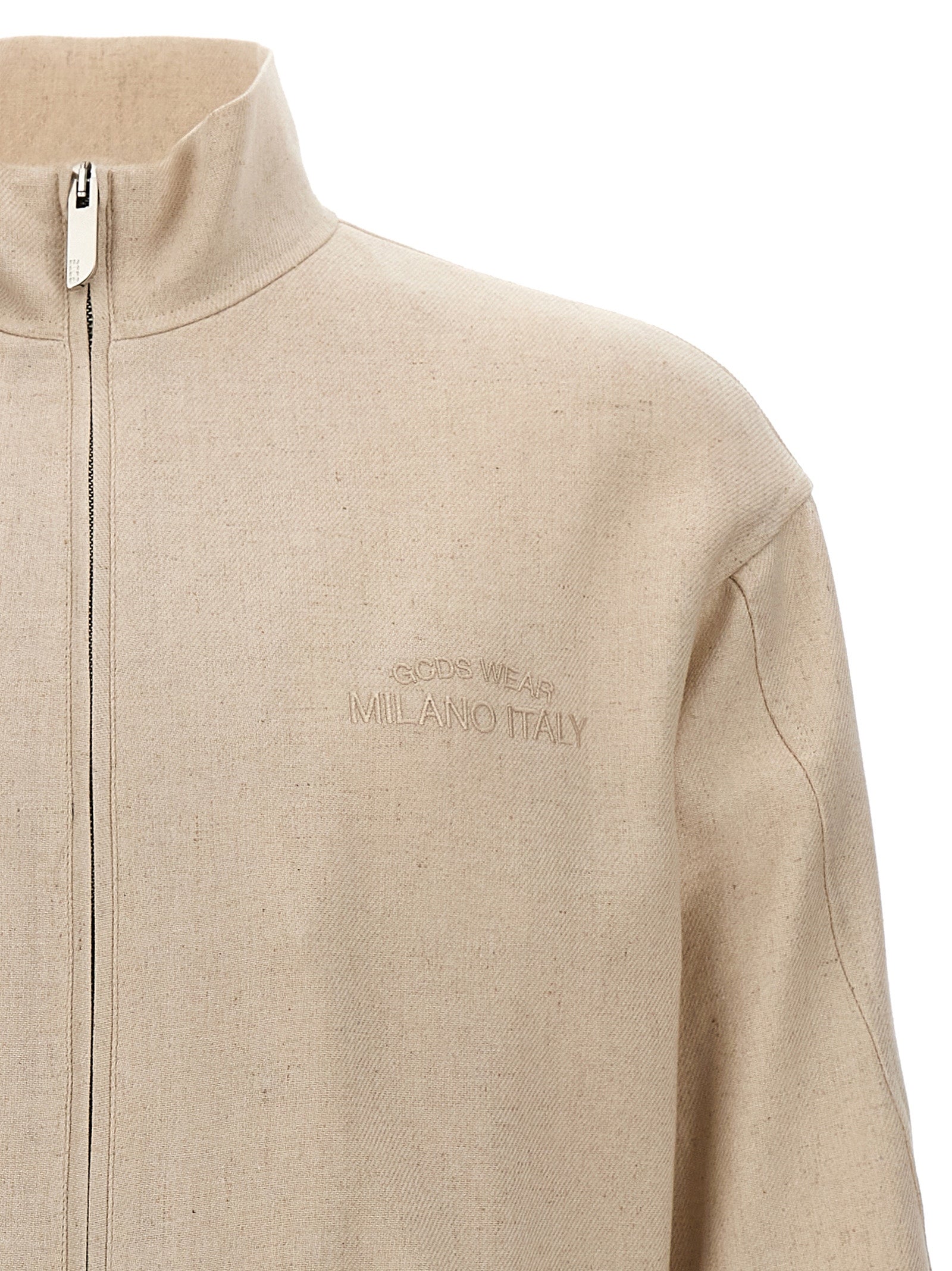 Gcds 'Linen Blend Logo Track' Sweatshirt