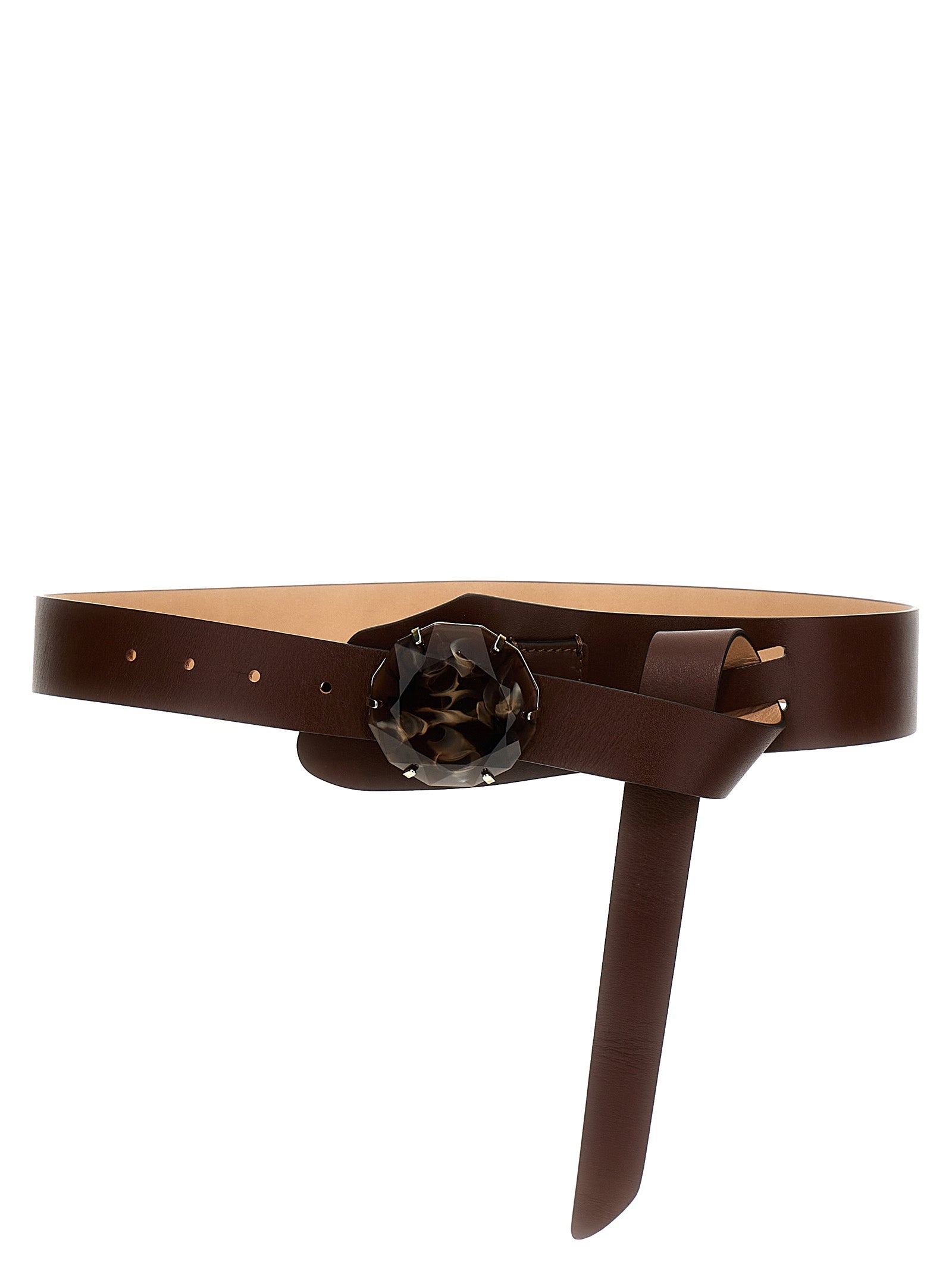 Alberta Ferretti Jewel Buckle Leather Belt