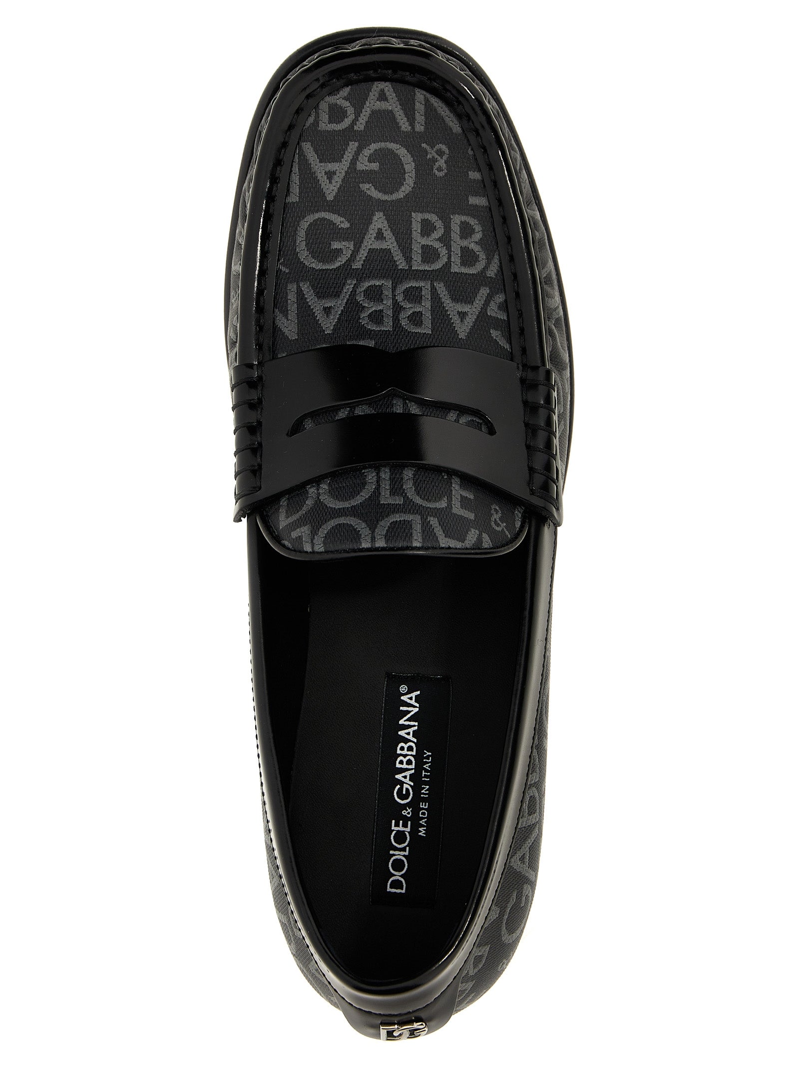 Dolce & Gabbana Logo Jacquard Fabric Loafers