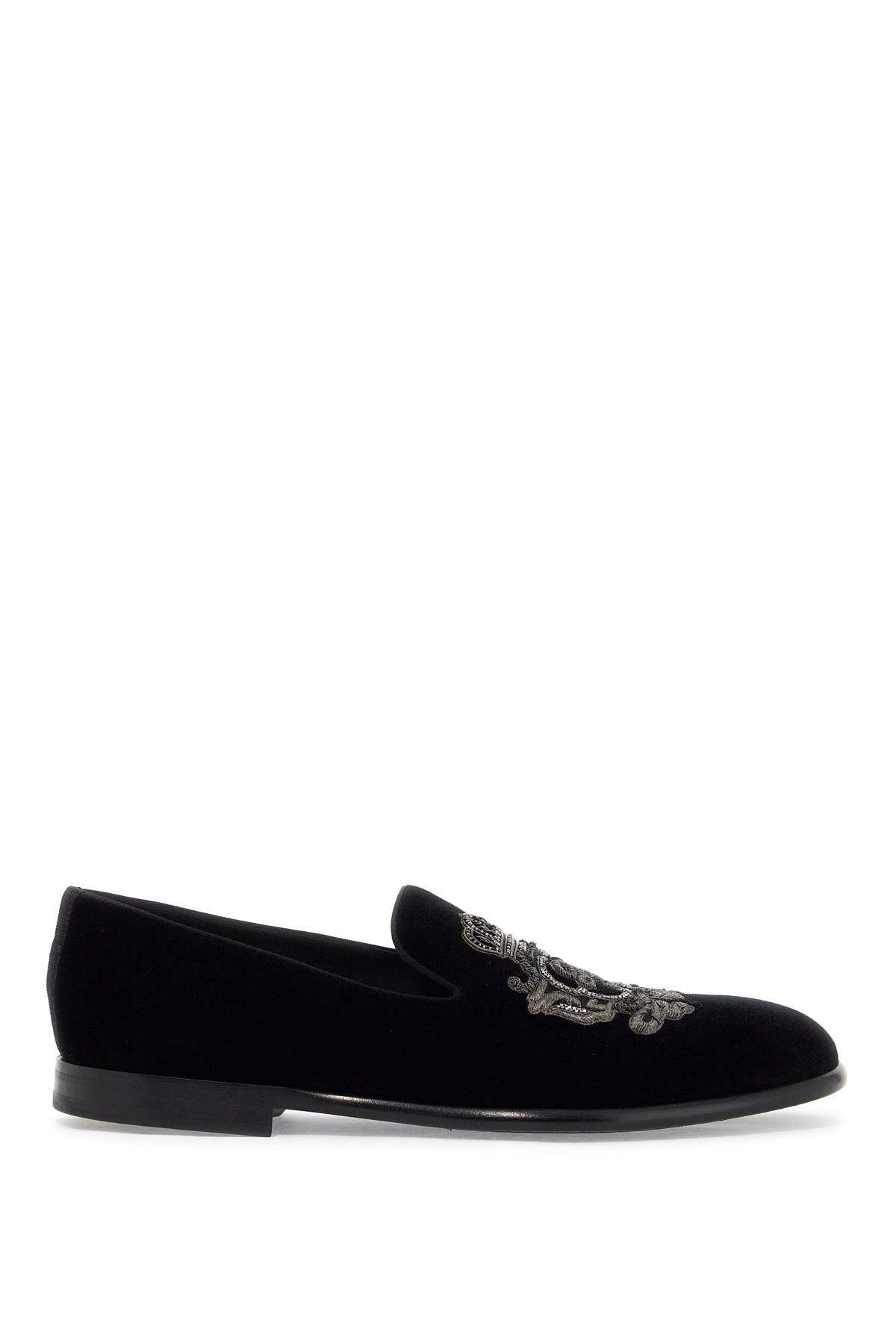 Dolce & Gabbana Embroidered Velvet Loafers