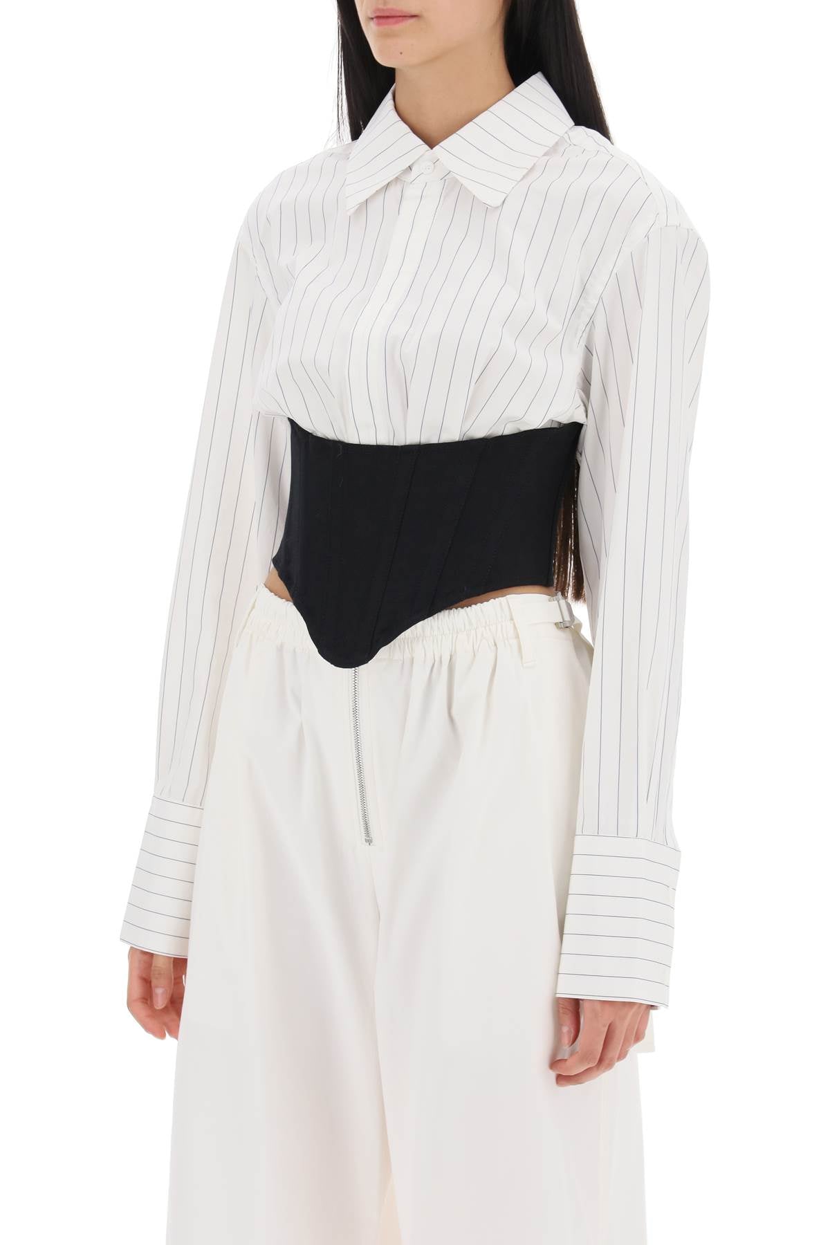 Dion Lee Cropped Shirt With Underbust Corset