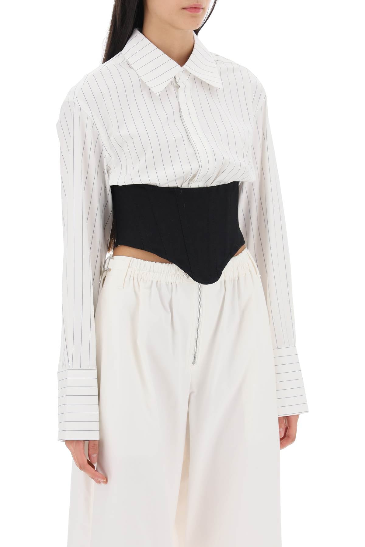 Dion Lee Cropped Shirt With Underbust Corset