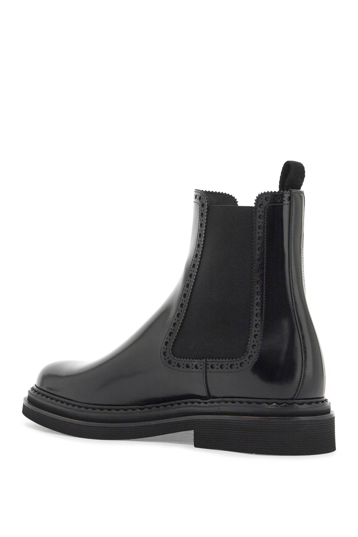 Dolce & Gabbana Brushed Leather Chelsea Ankle Boots