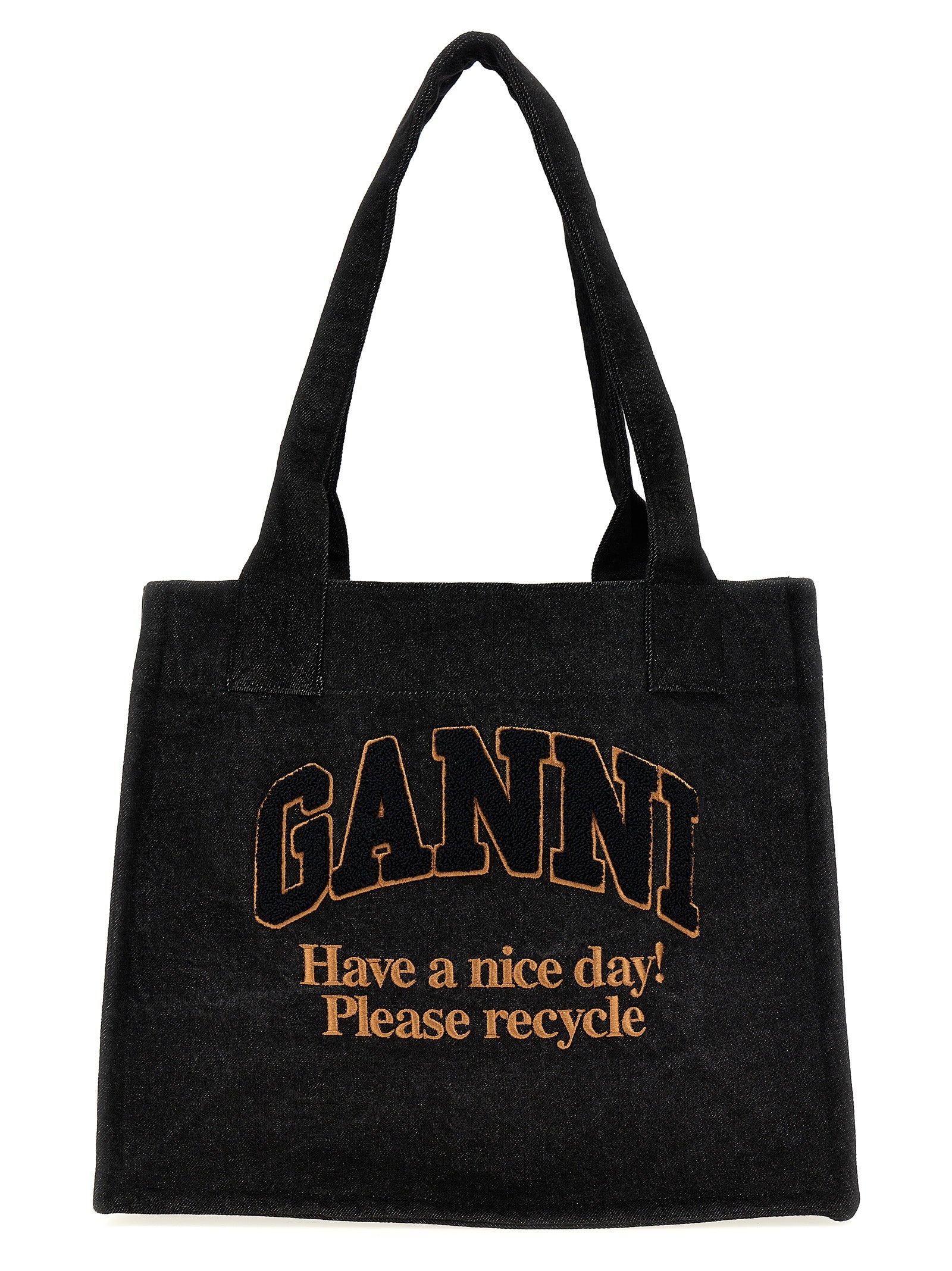 Ganni 'Large Easy Shopper Denim' Shopping Bag