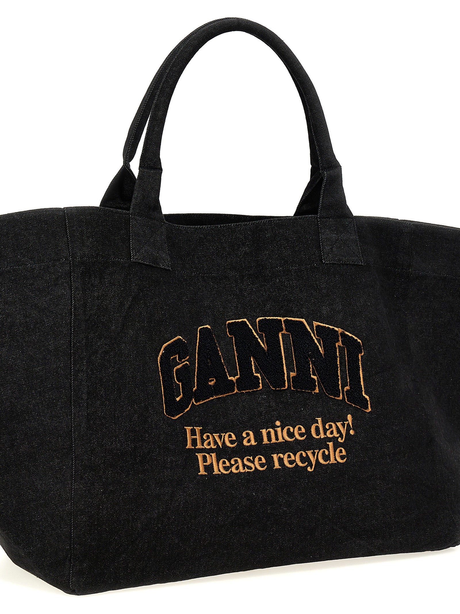 Ganni 'Xxl Denim' Shopping Bag