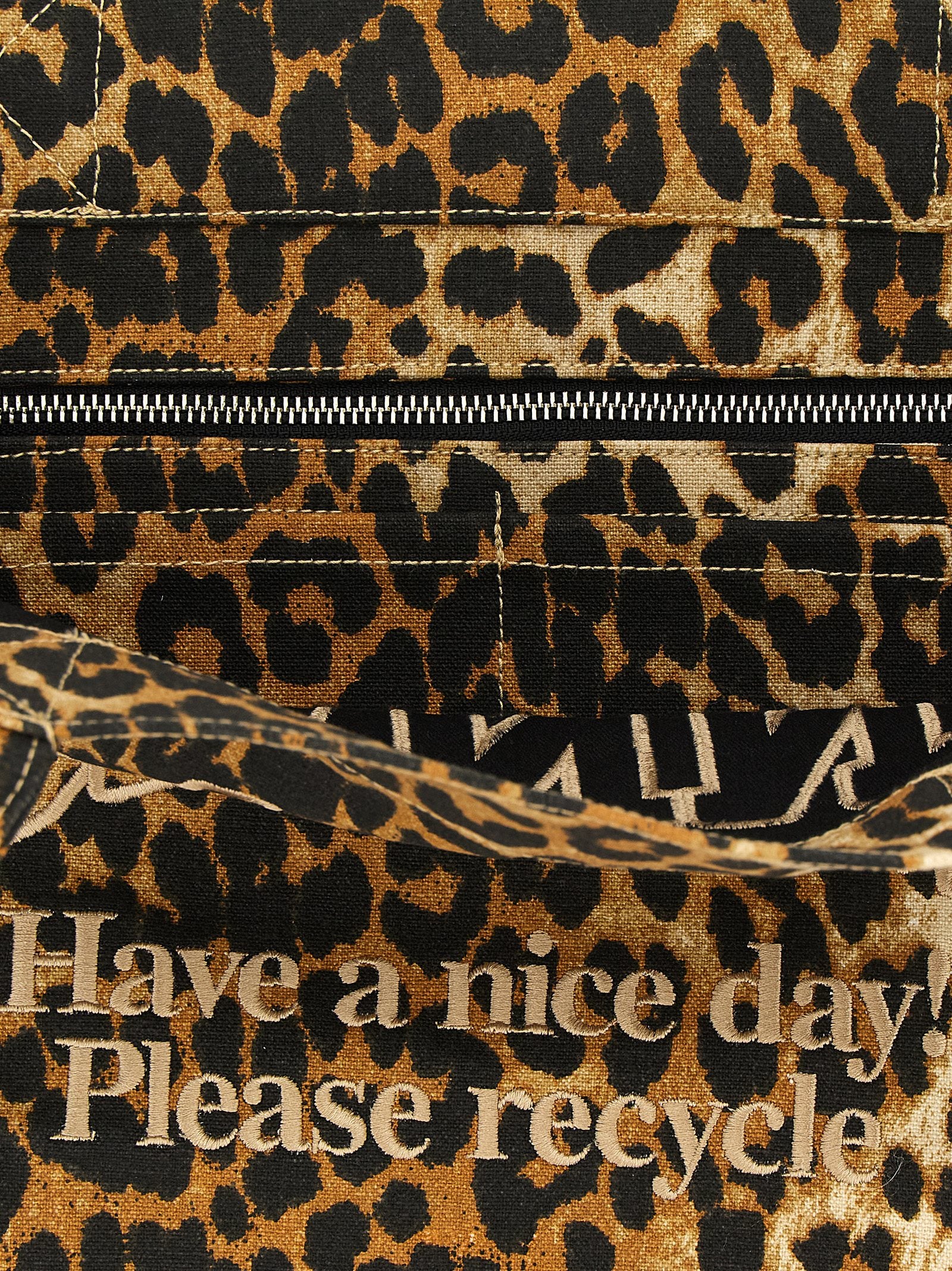 Ganni 'Leopard' Large Shopping Bag