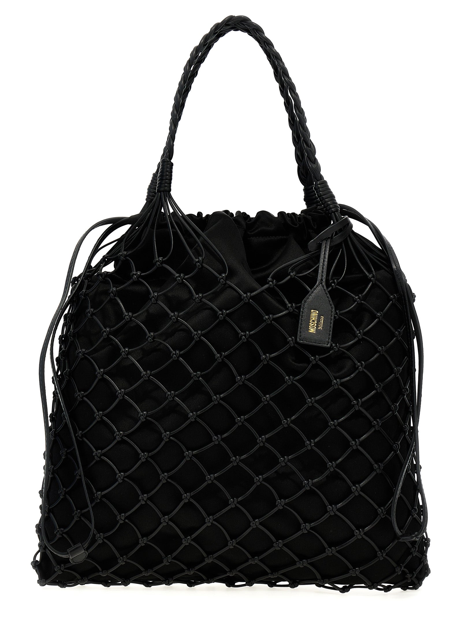 Moschino Woven Nappa Leather Shopping Bag