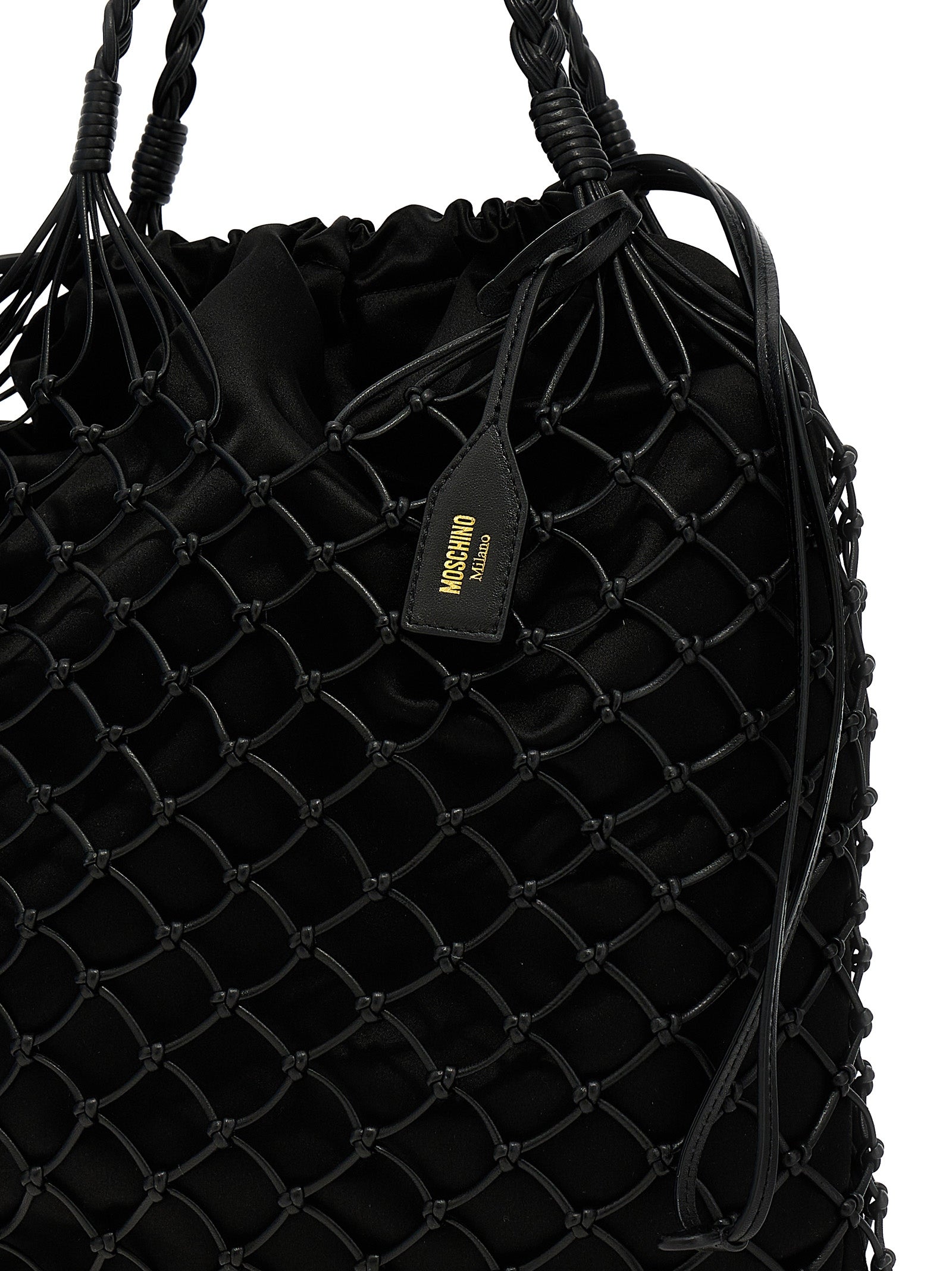 Moschino Woven Nappa Leather Shopping Bag