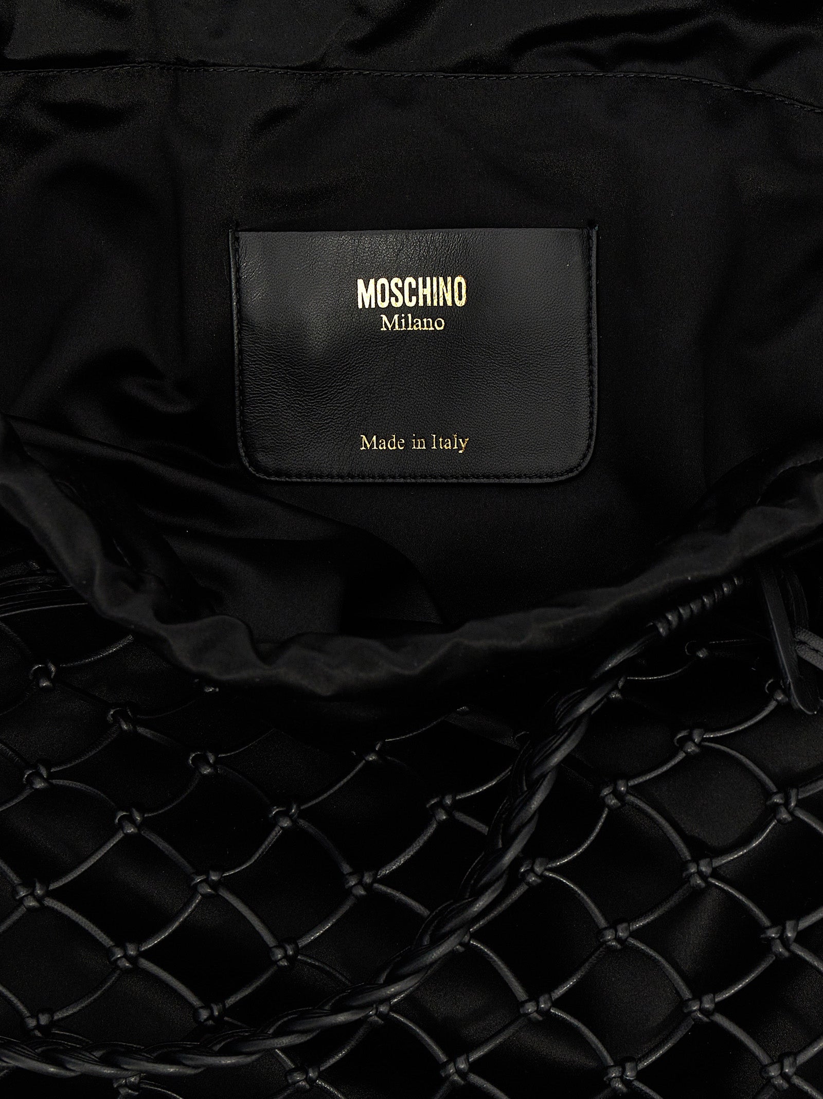 Moschino Woven Nappa Leather Shopping Bag