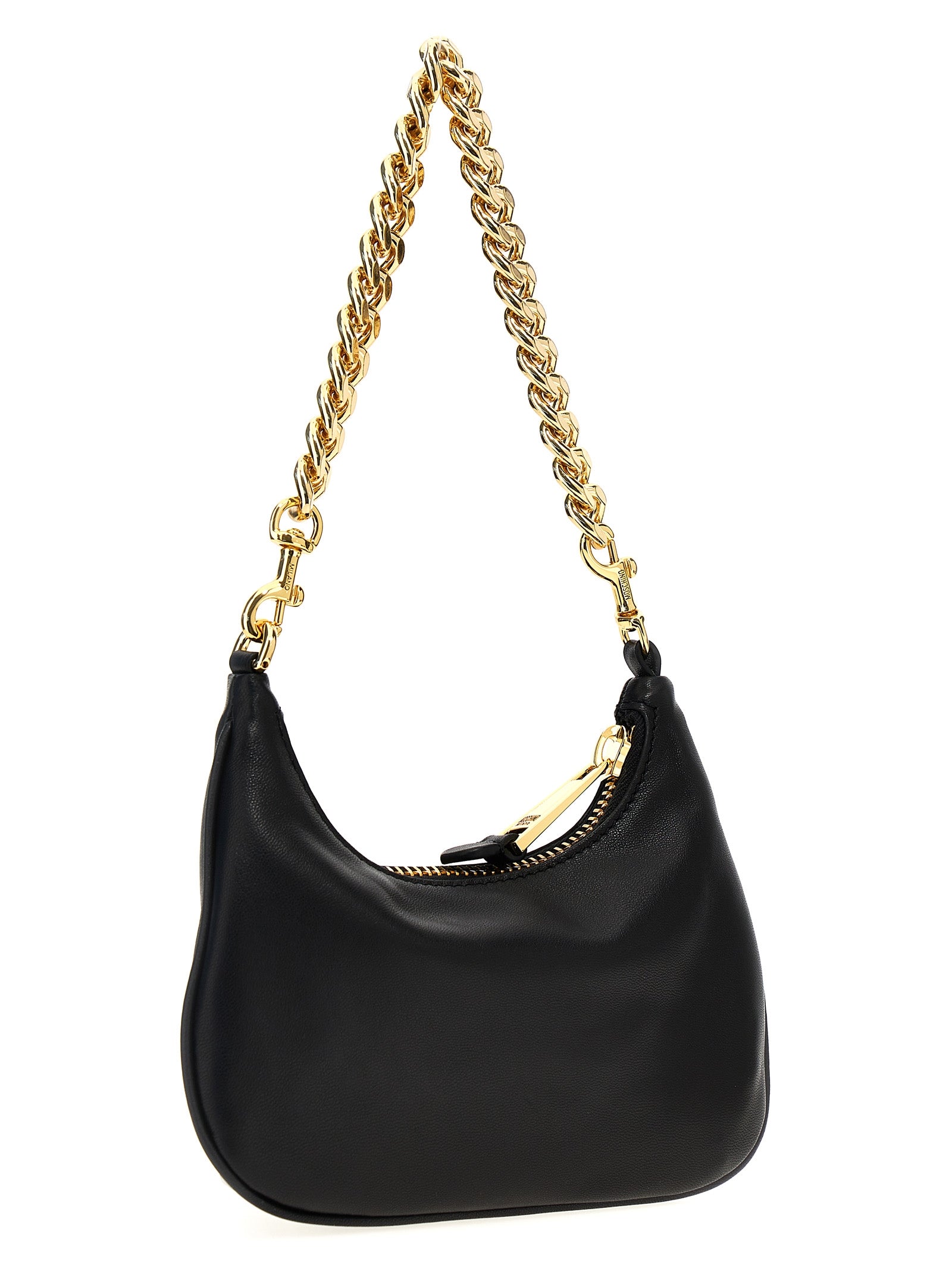 Moschino Logo Leather Shoulder Bag