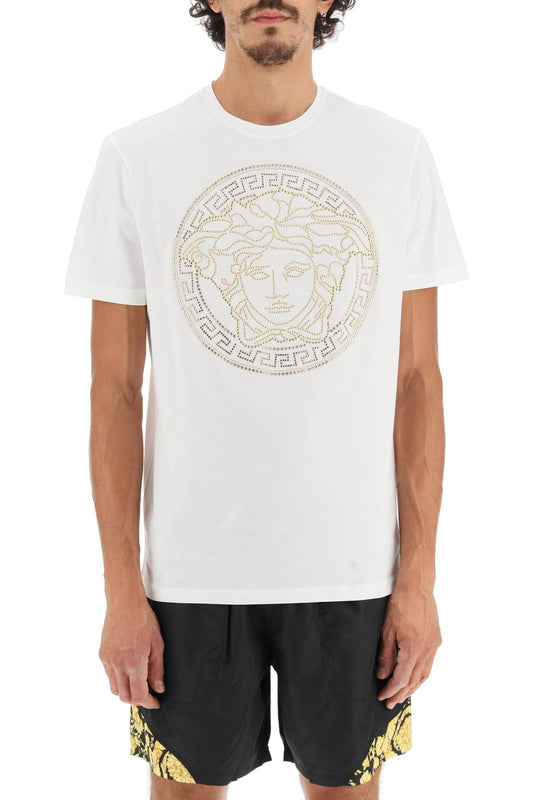 Versace Medusa-Studded Taylor Fit T-Shirt White