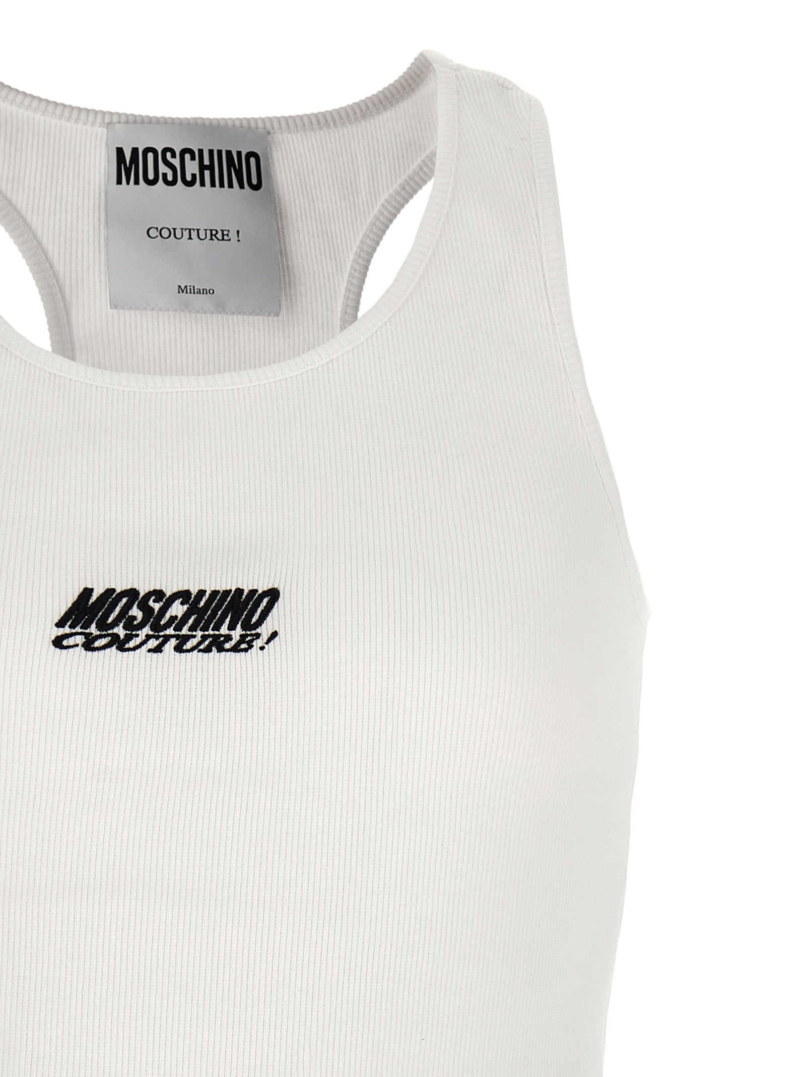 Moschino Logo Ribbed Top