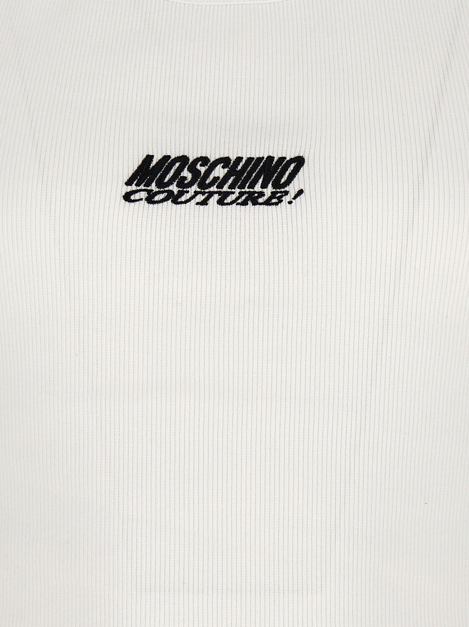 Moschino Logo Ribbed Top