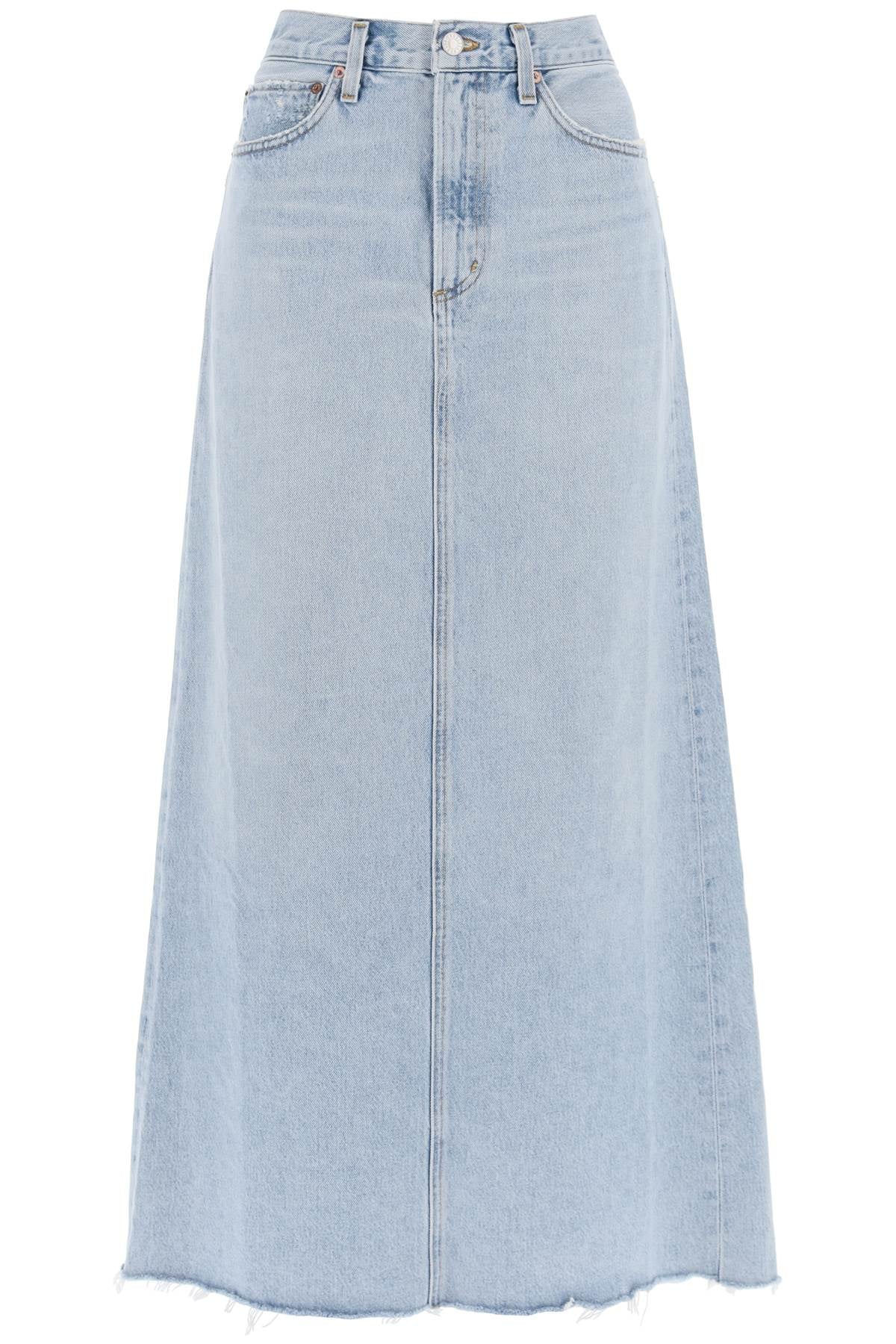 Agolde Hilla Maxi Skirt In Denim