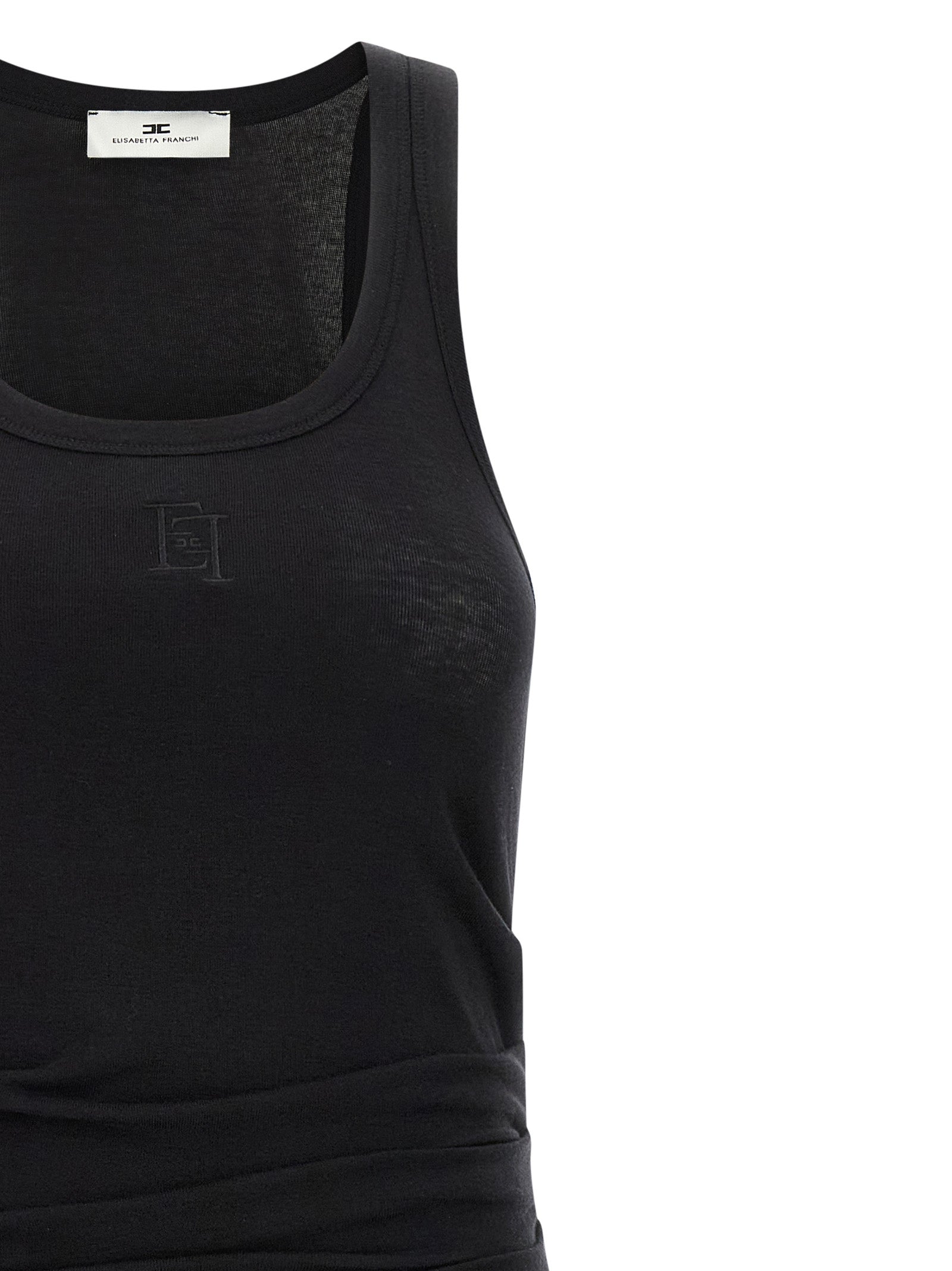 Elisabetta Franchi Logo Embroidery Dress