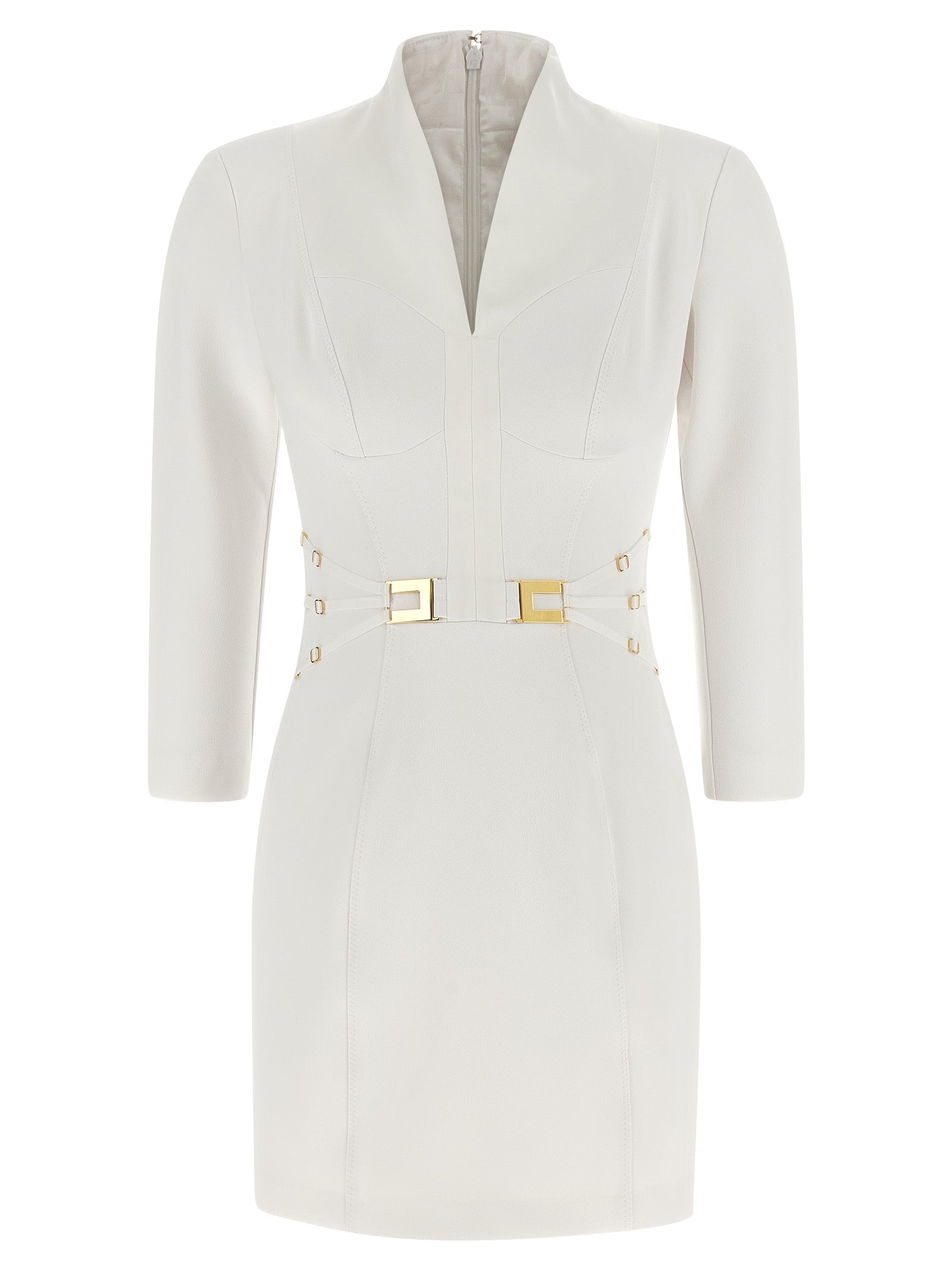 Elisabetta Franchi Logo Dress With Elastic Bands