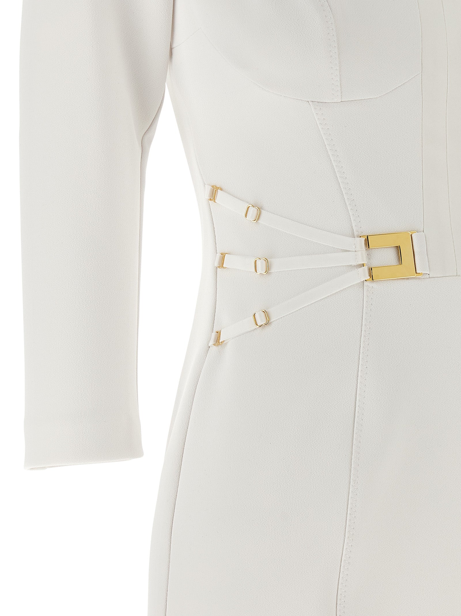 Elisabetta Franchi Logo Dress With Elastic Bands