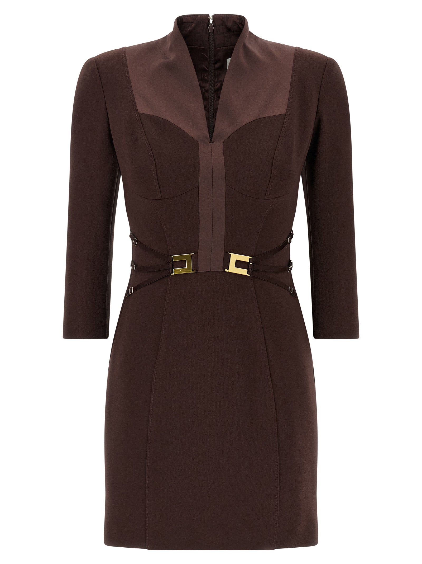 Elisabetta Franchi Logo Dress With Elastic Bands
