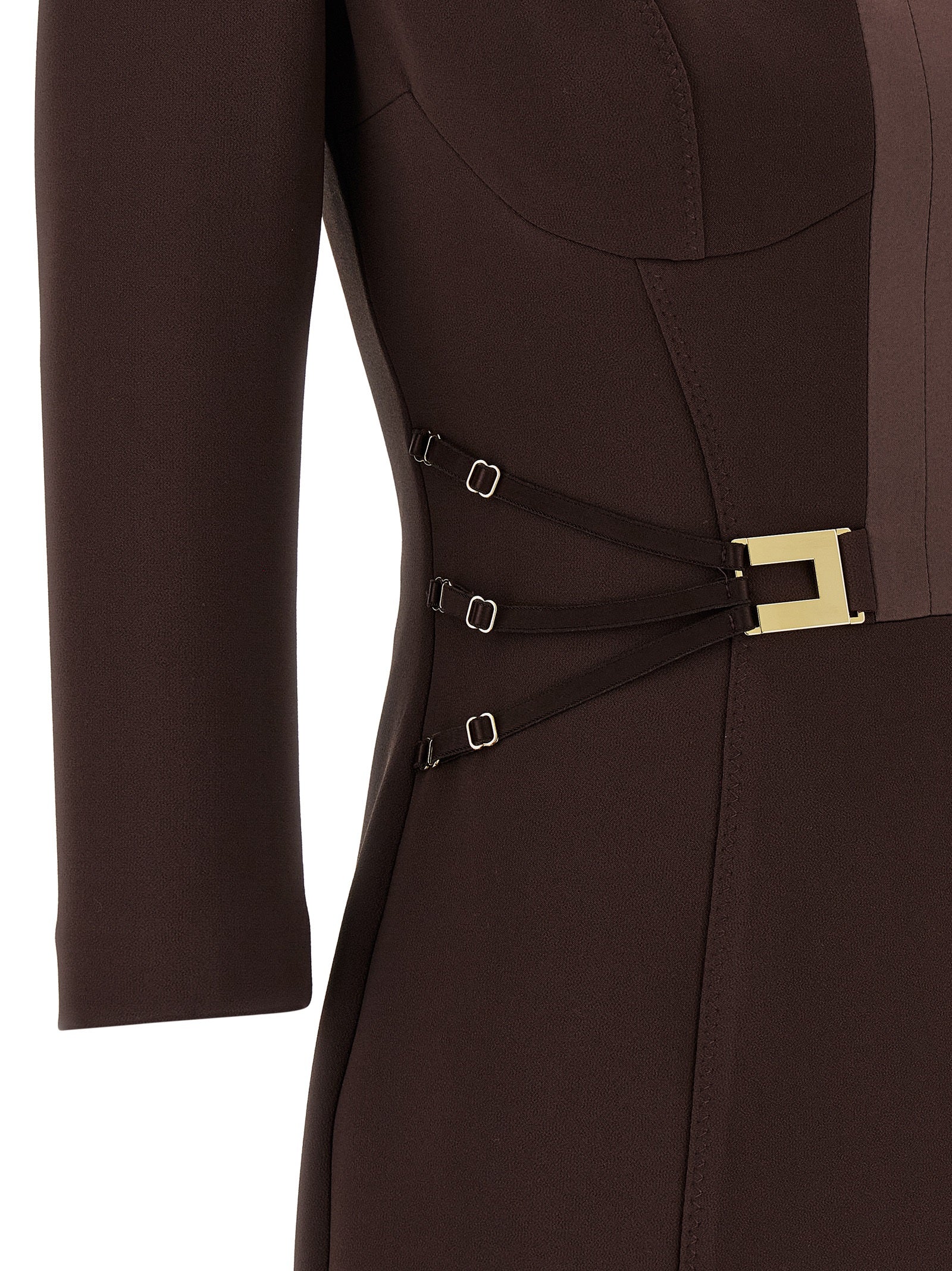 Elisabetta Franchi Logo Dress With Elastic Bands