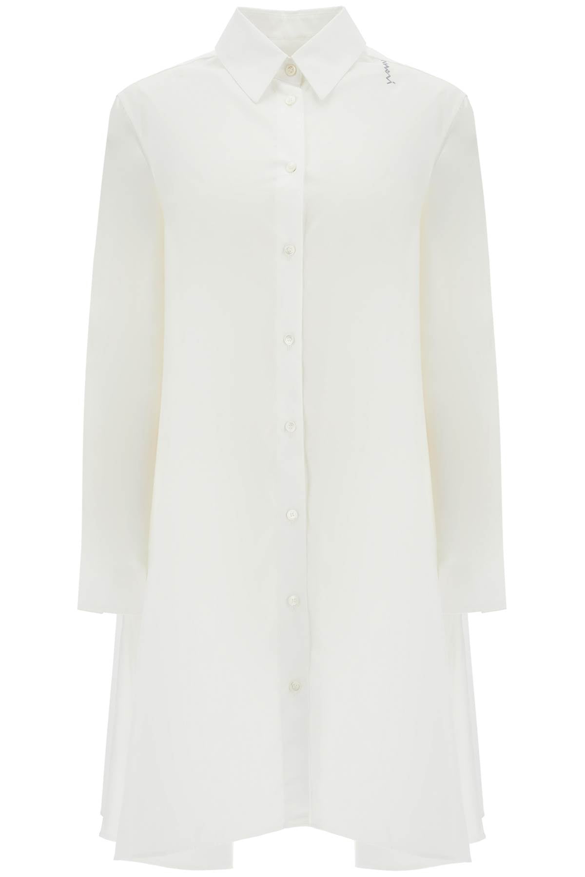 Marni White Cotton Dress With Embroidery