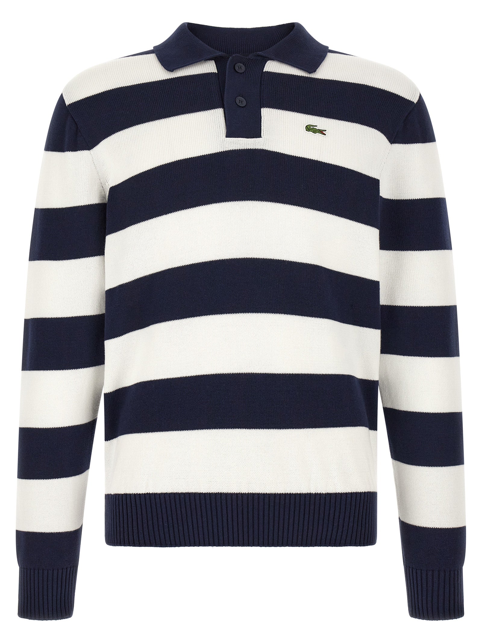 Lacoste Striped Pulover With Polo Collar