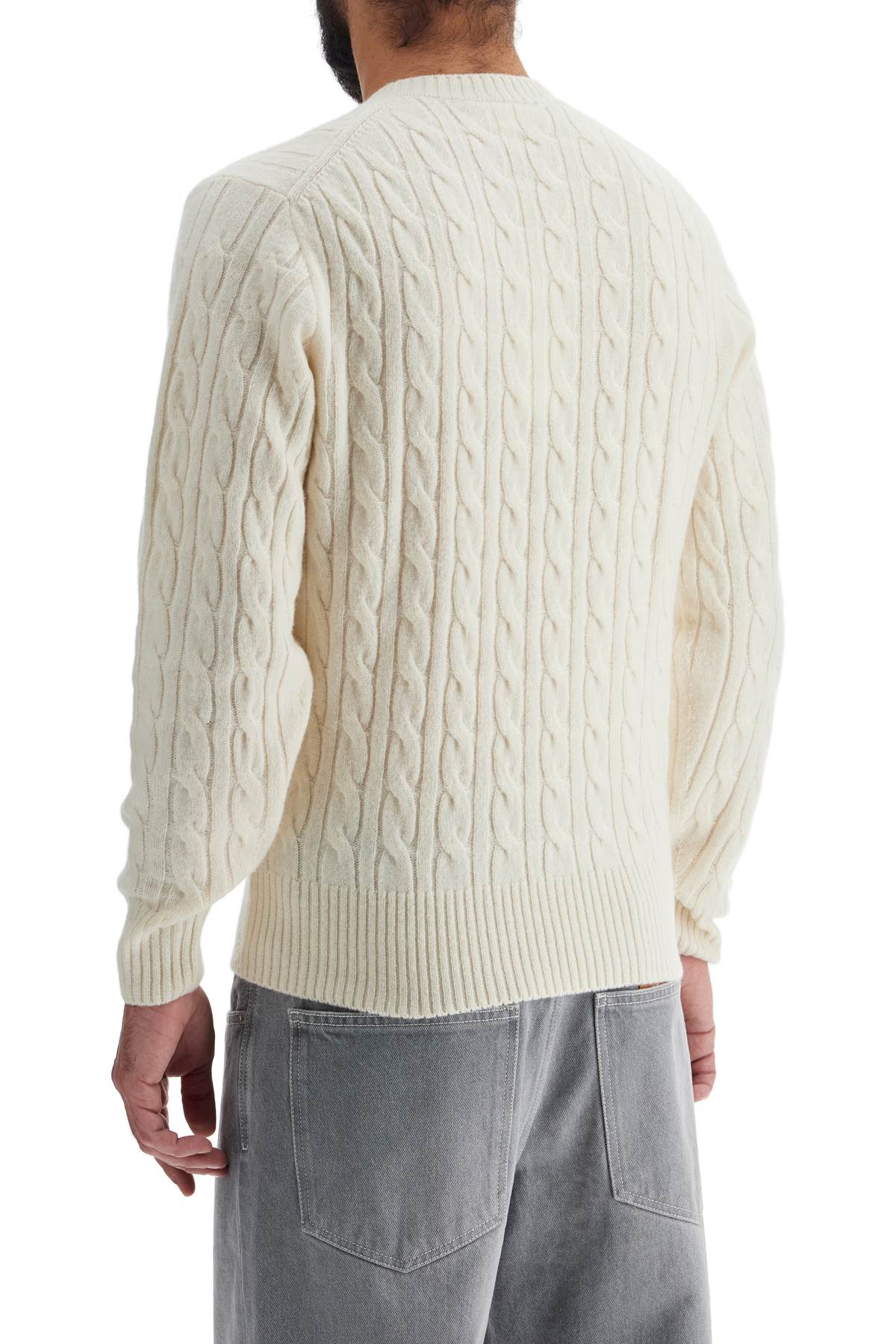 Lacoste Classic Fit Cable Knit Wool Pullover