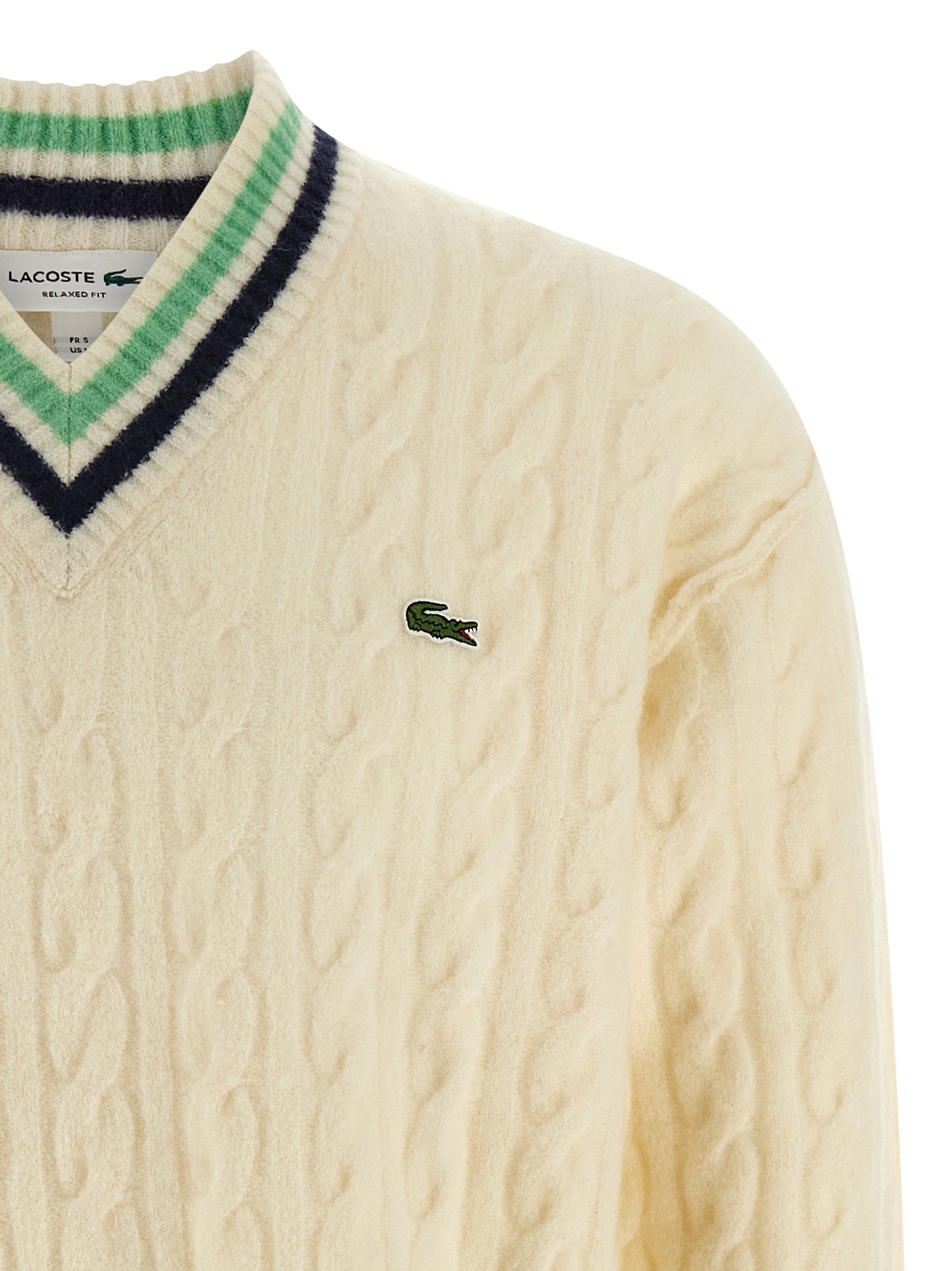 Lacoste Braided Wool Sweater