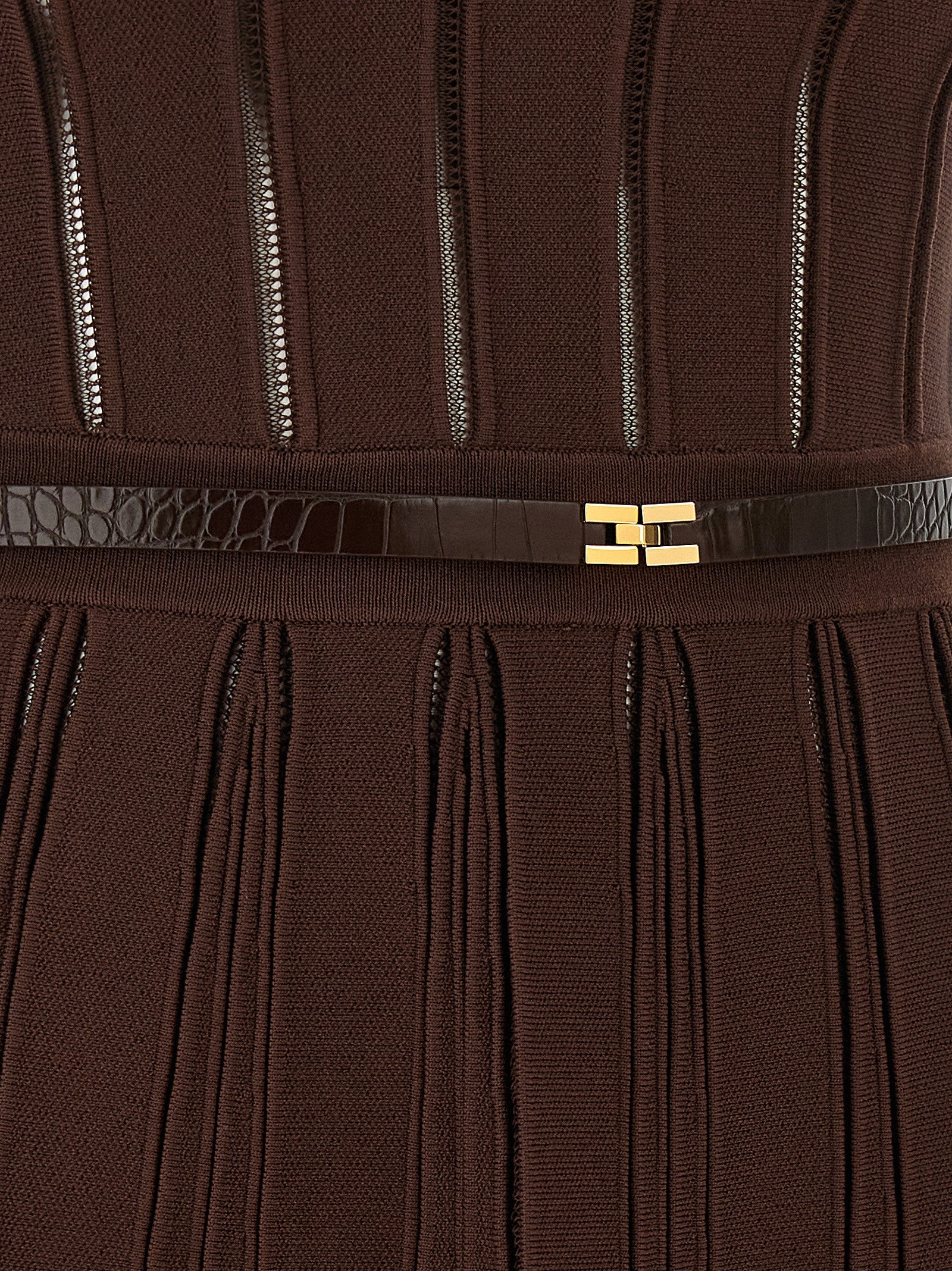 Elisabetta Franchi Weft Dress À Jour