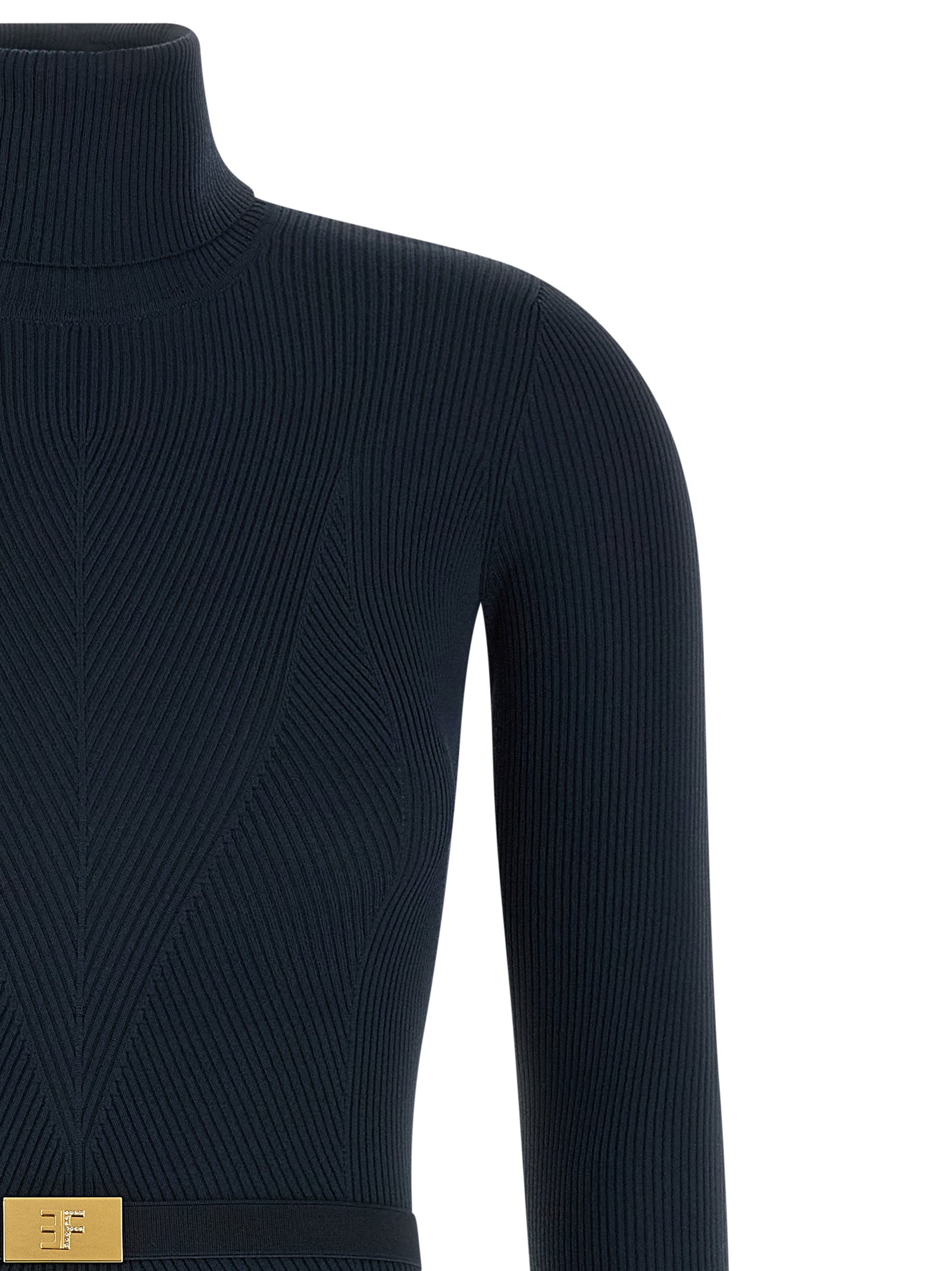 Elisabetta Franchi Logo Belt Dress