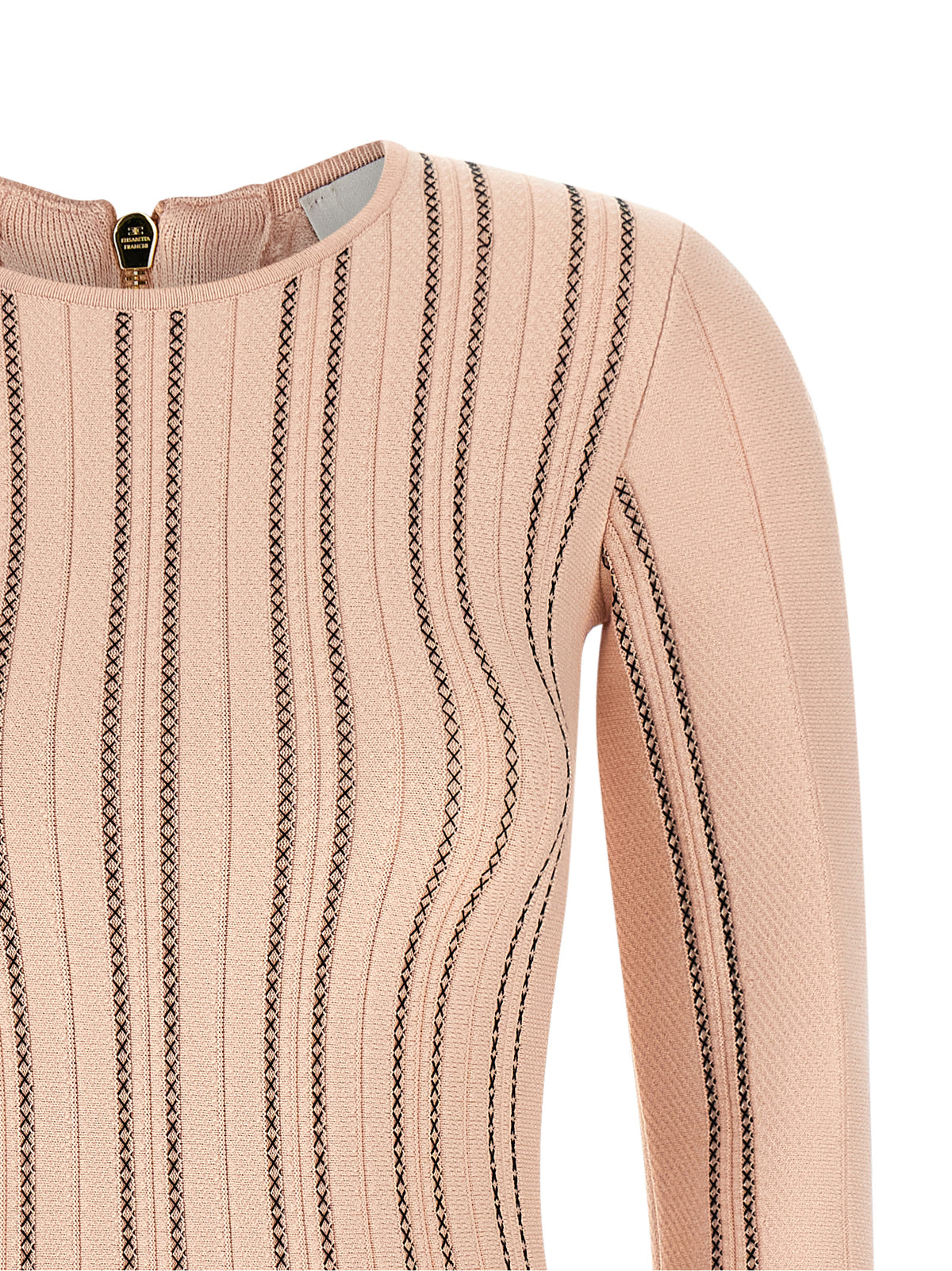 Elisabetta Franchi Pink Origami Knit Dress