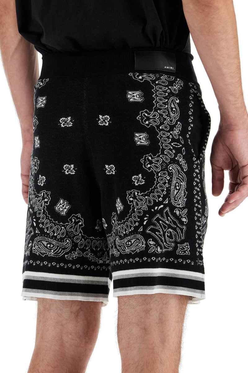 Amiri Knitted Bandana Bermuda Shorts Black