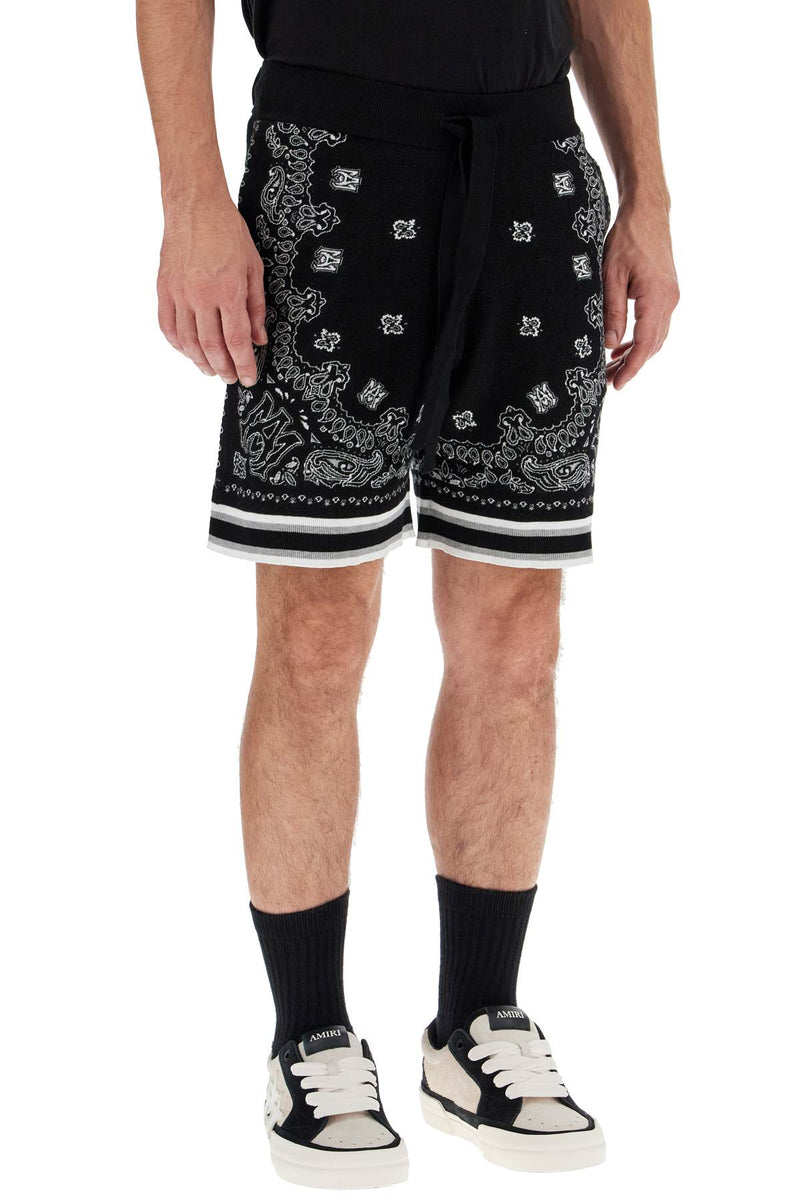 Amiri Knitted Bandana Bermuda Shorts Black