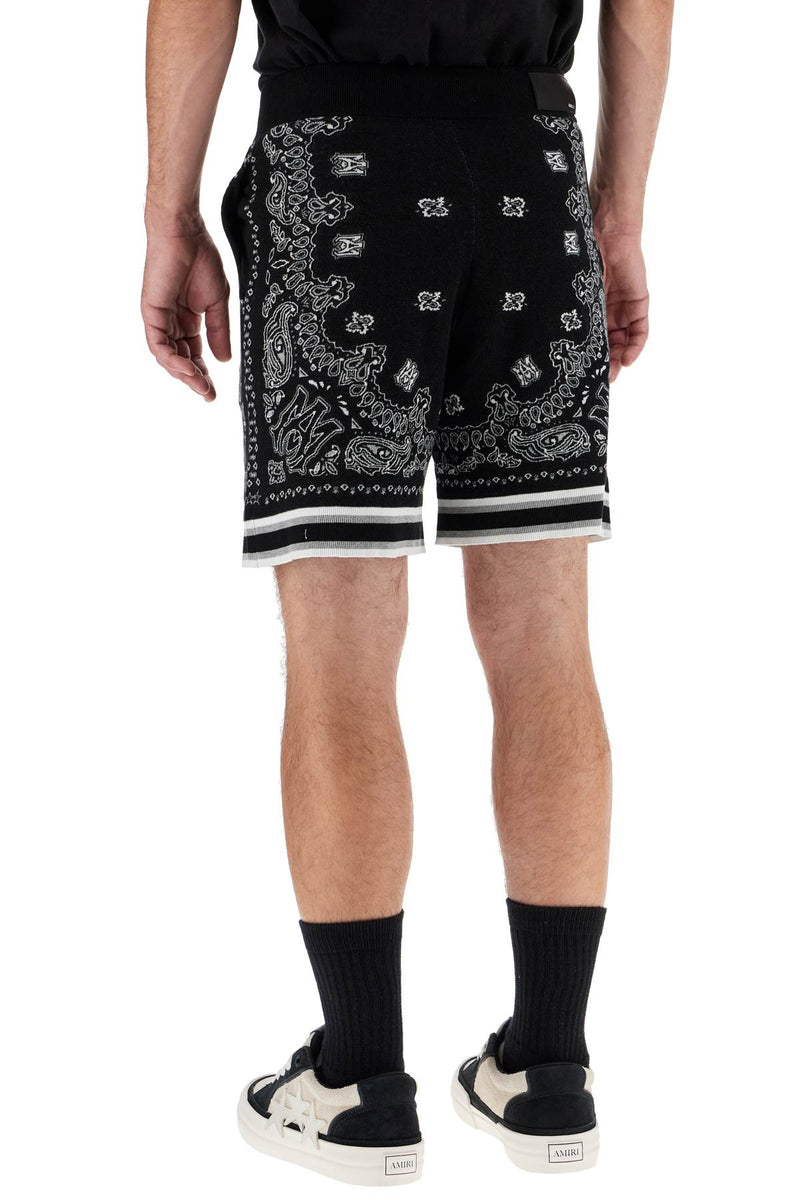 Amiri Knitted Bandana Bermuda Shorts Black