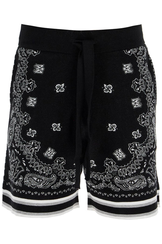 Amiri Knitted Bandana Bermuda Shorts Black