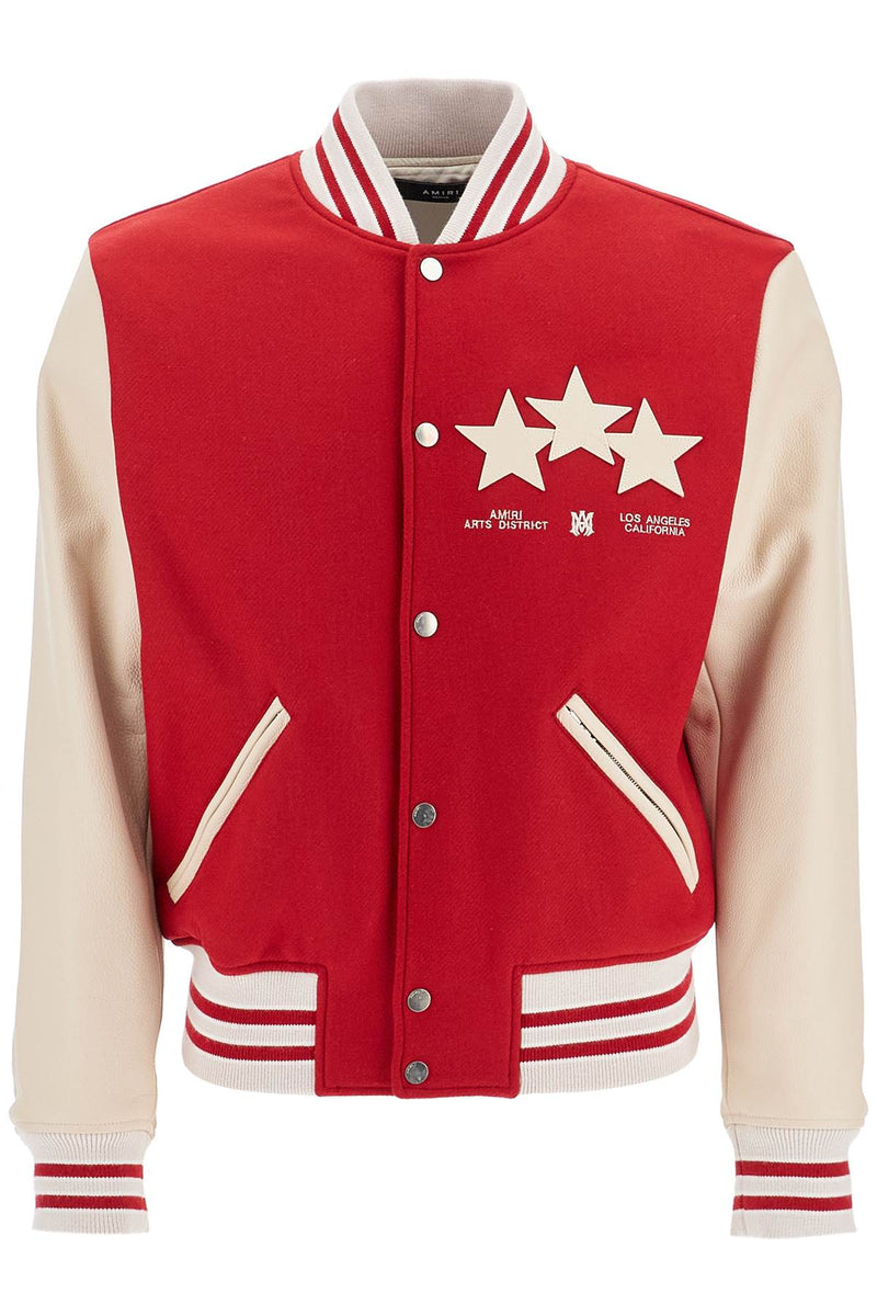 Amiri Stars Bomber Jacket Red