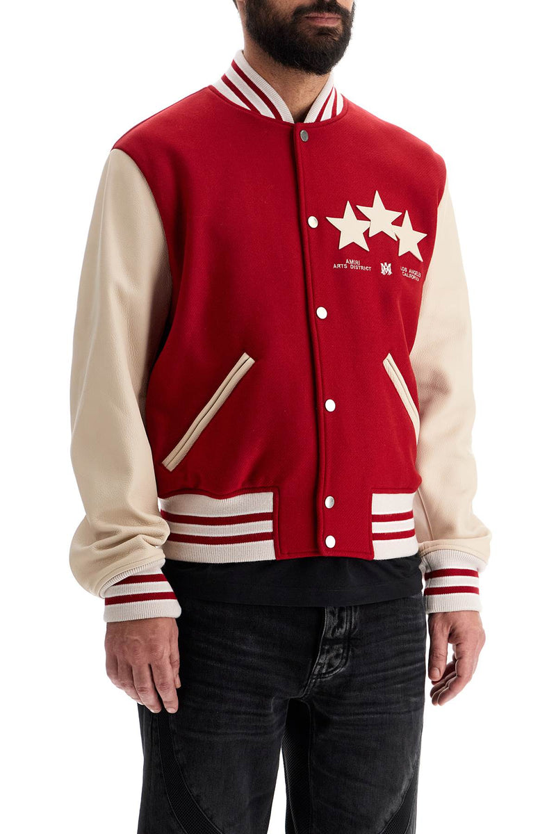 Amiri Stars Bomber Jacket Red