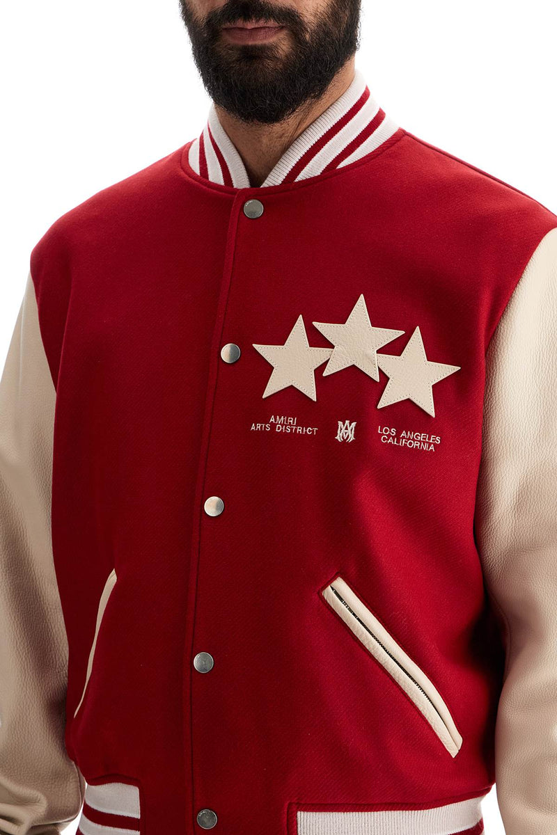 Amiri Stars Bomber Jacket Red