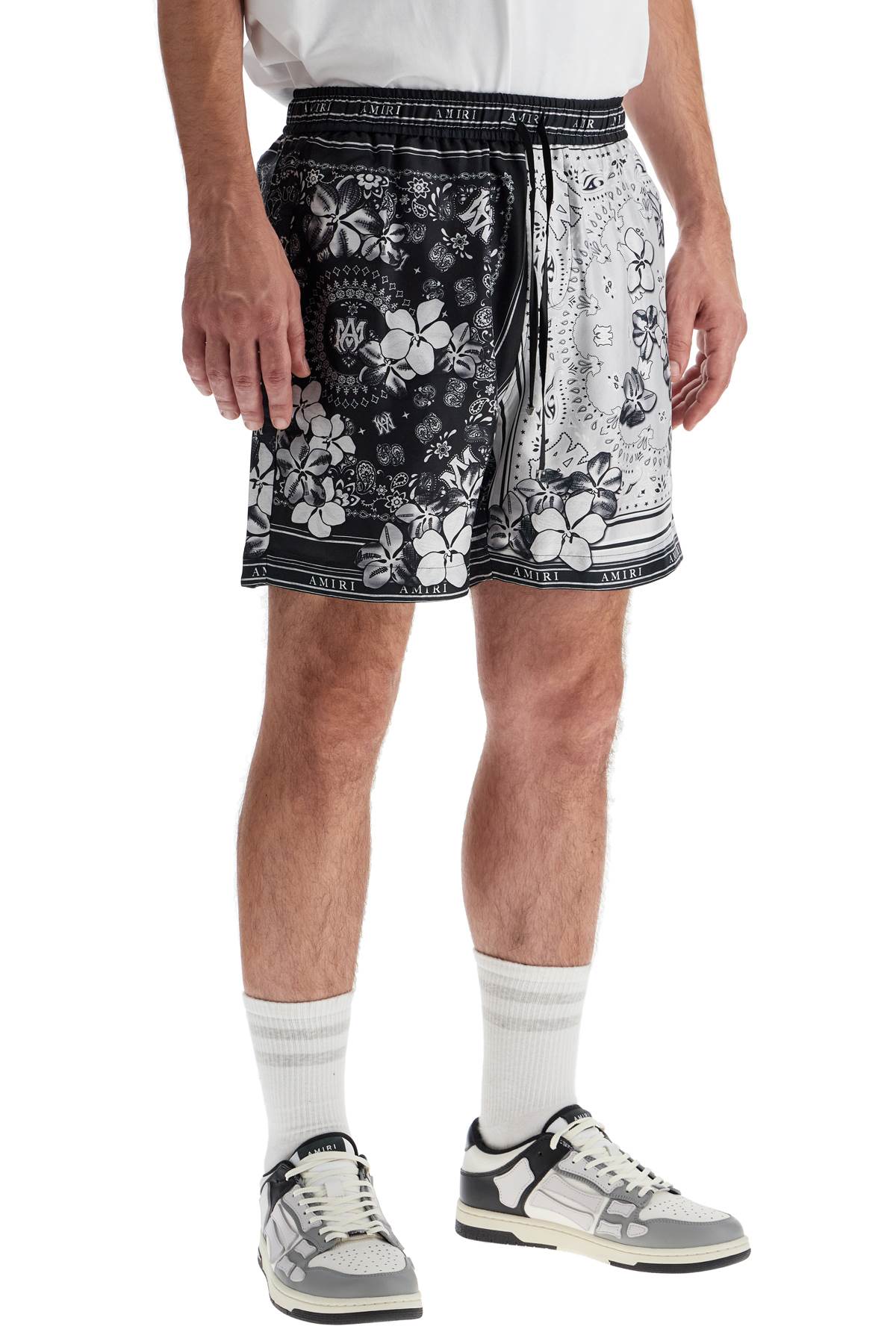 Amiri Silk Bandana Print Bermuda Shorts