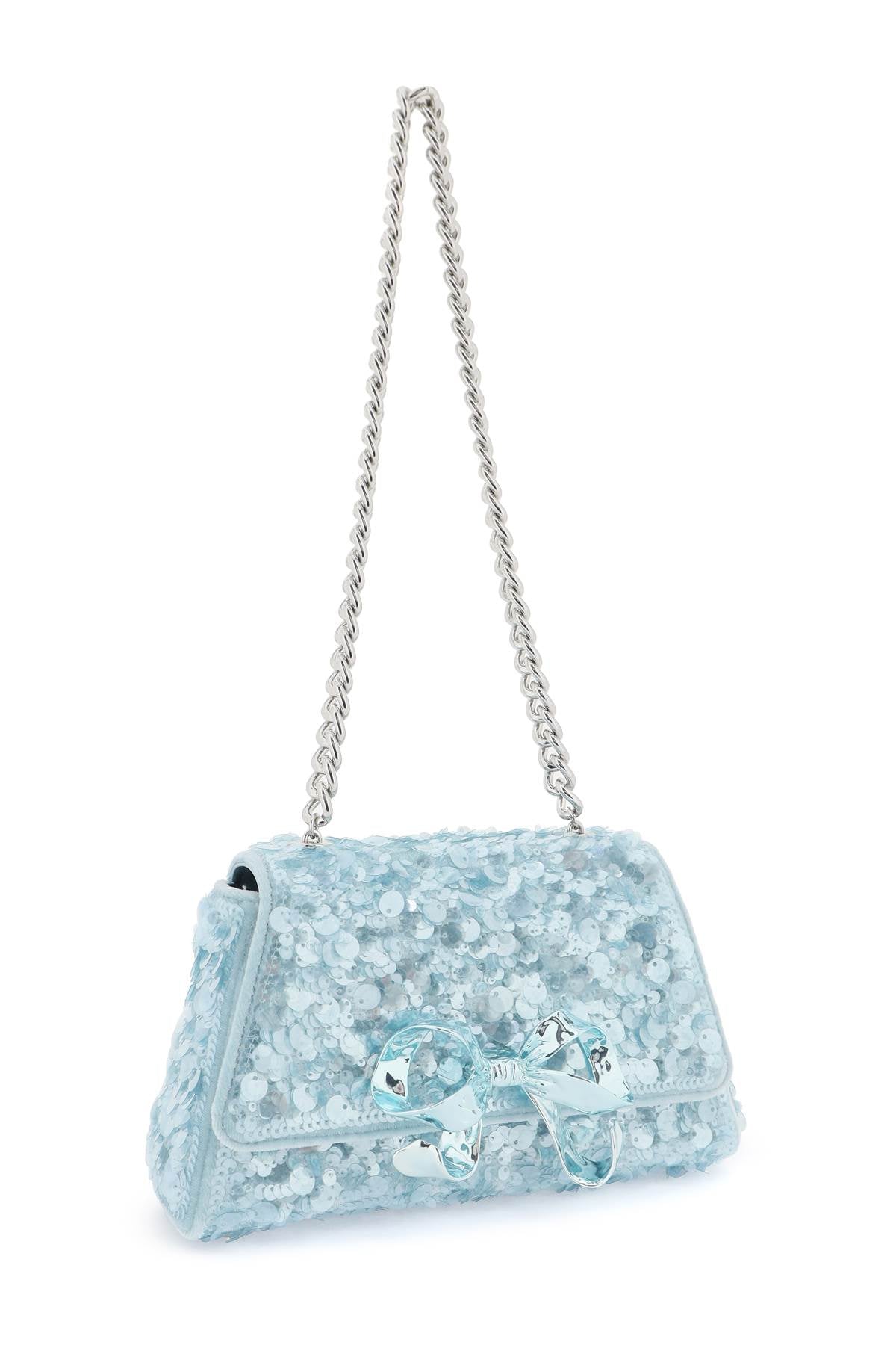 Self Portrait Sequined Bow Mini Shoulder Bag