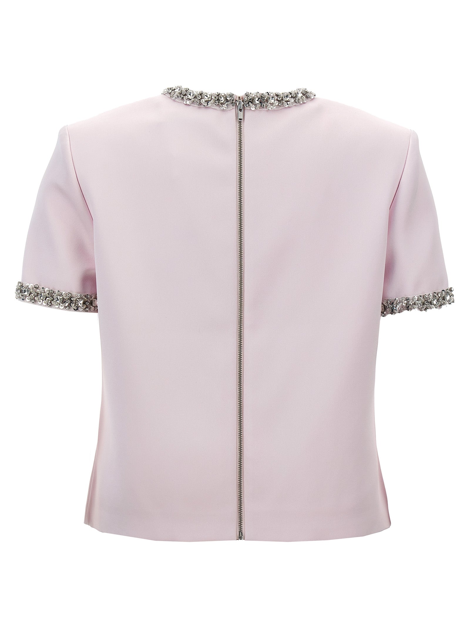 Self Portrait 'Pink Satin Embellished' Top