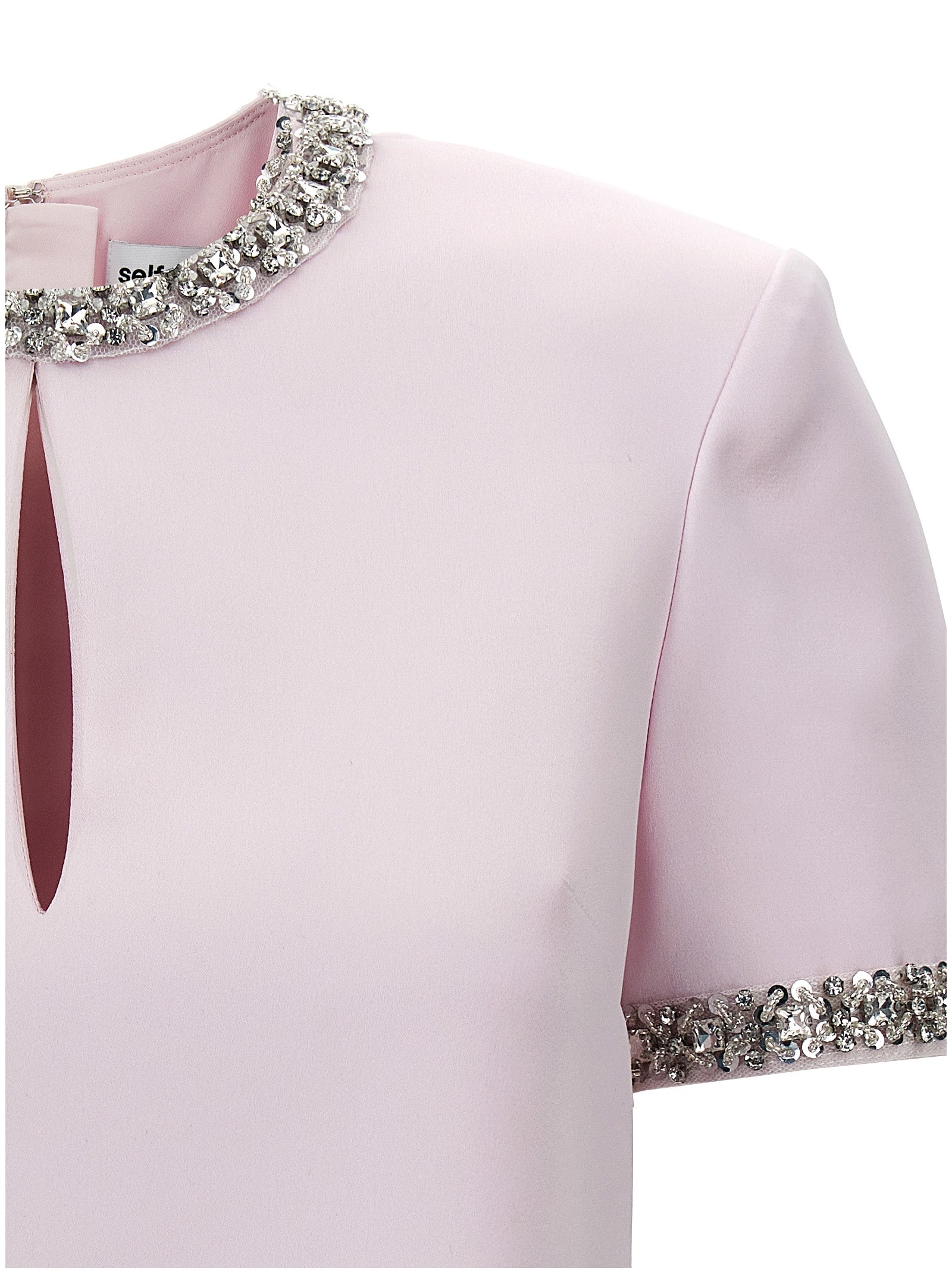 Self Portrait 'Pink Satin Embellished' Top