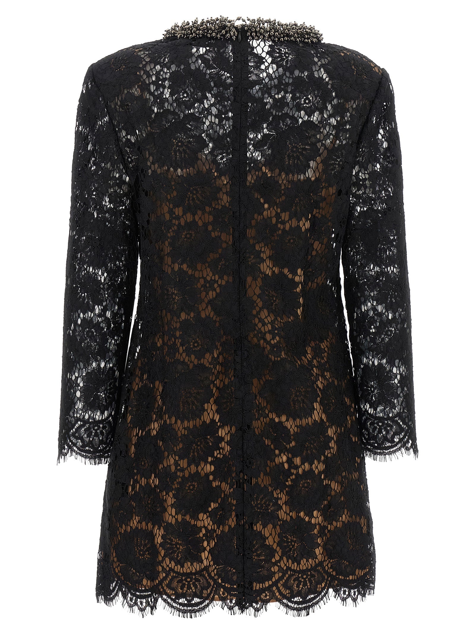 Self Portrait Lace Dress With Jewel Collar