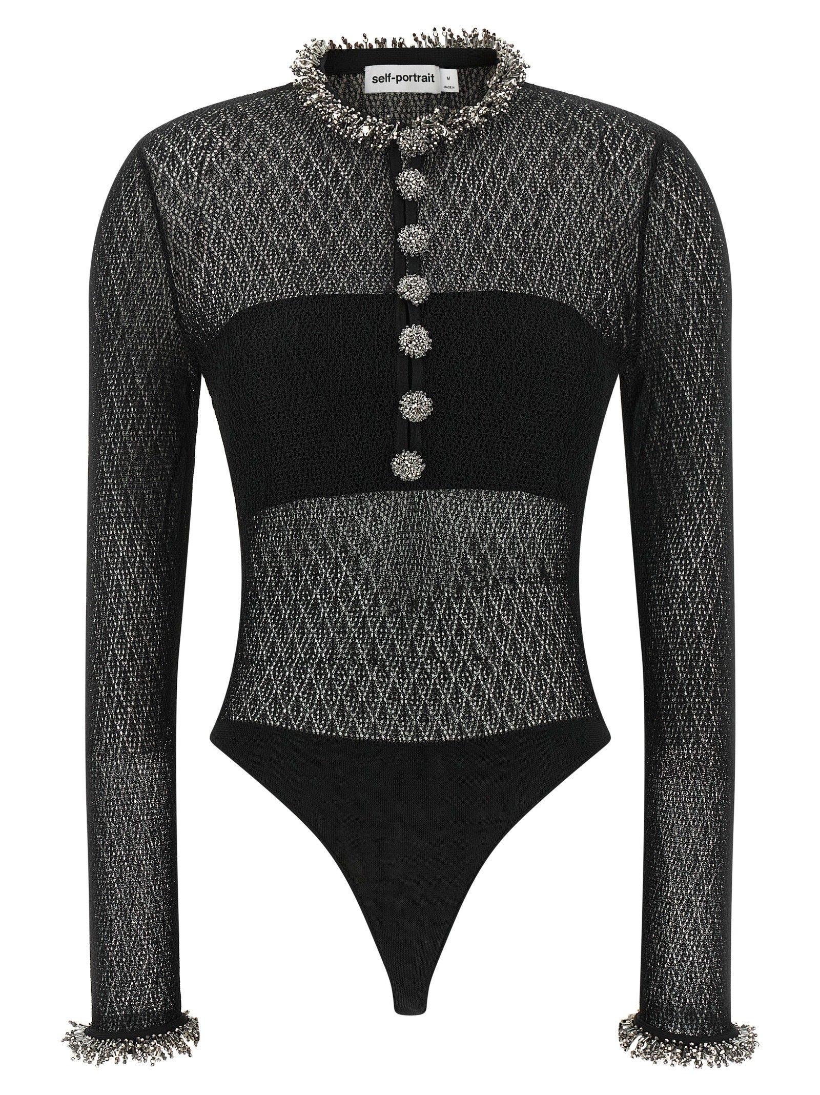 Self Portrait Openwork Knitted Bodysuit